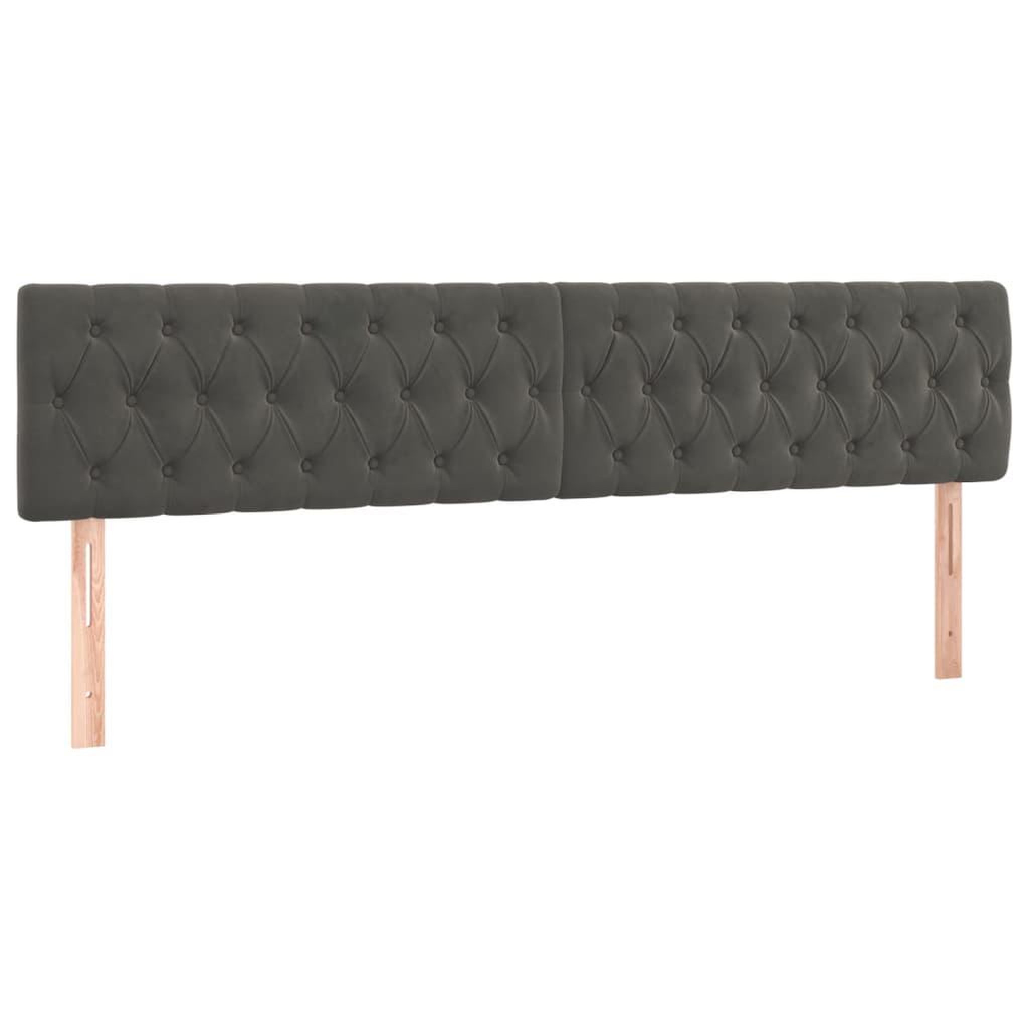 Voir la diapositive 2 : VIDAXL Tetes de lit 2 pcs Gris fonce 100x7x78/88 cm Velours