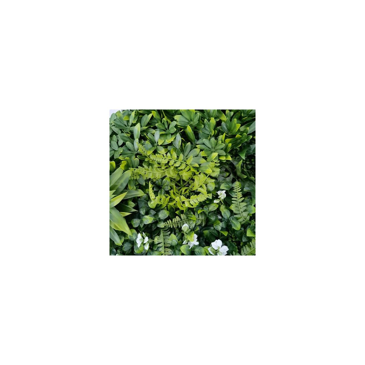 Mur végétal artificiel - Modèle fleur blanche - Dimensions : 100 x 100 cm