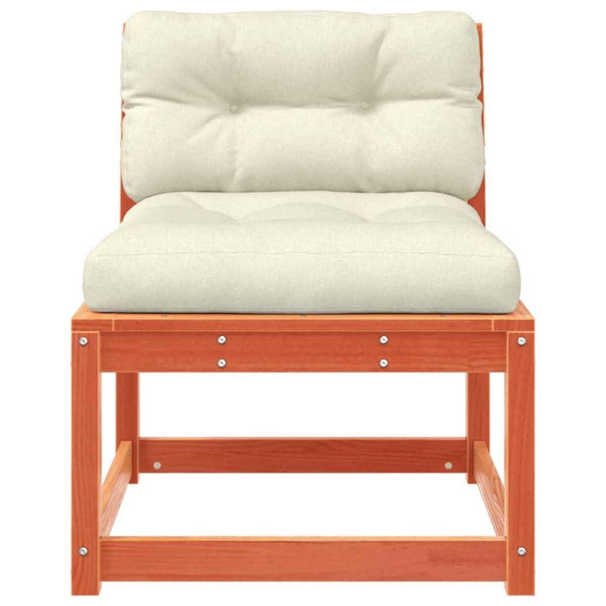 VIDAXL Canape de jardin avec coussins cire marron bois pin massif