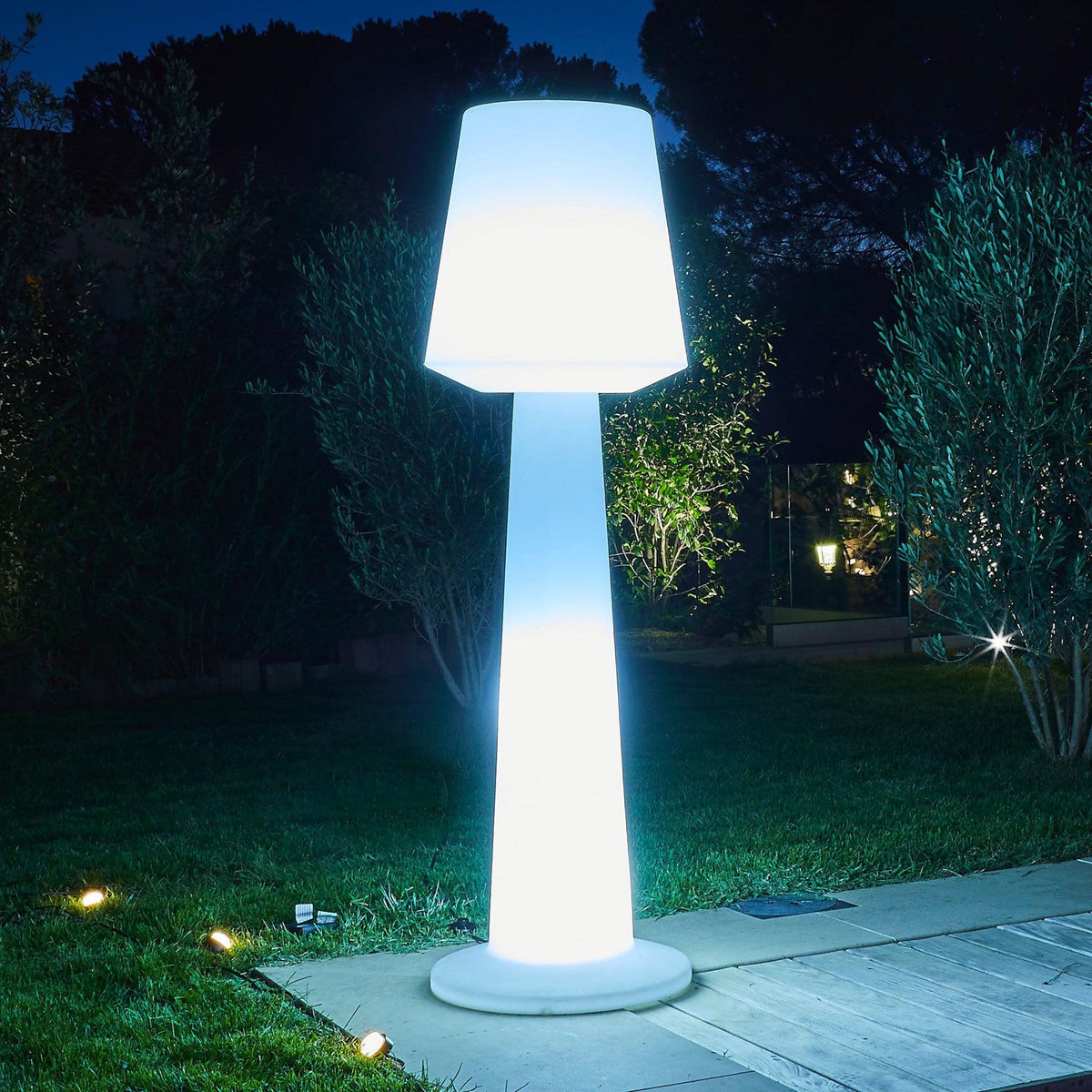 Lumisky Lampadaire ext filaire AUSTRAL Blanc Polyéthylène H170CM