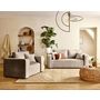 Voir la diapositive 2 : BEST MOBILIER Topaze - canapé droit 2 places en velours côtelé plat