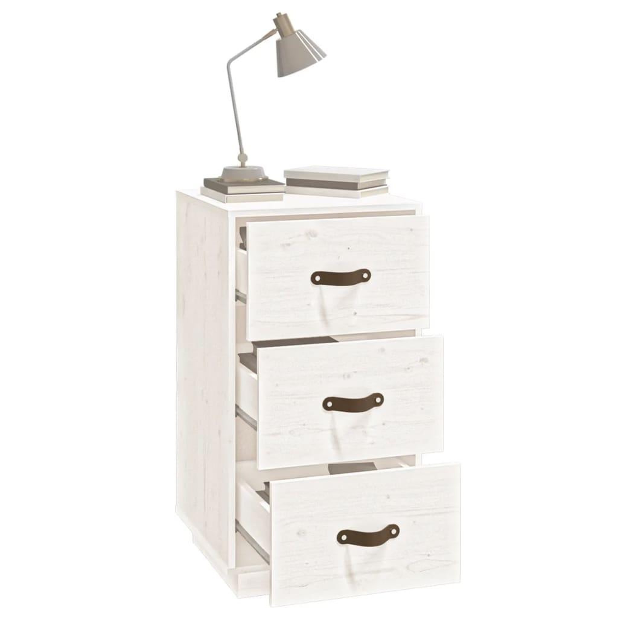 Voir la diapositive 4 : VIDAXL Table de chevet Blanc 40x40x75 cm Bois de pin solide