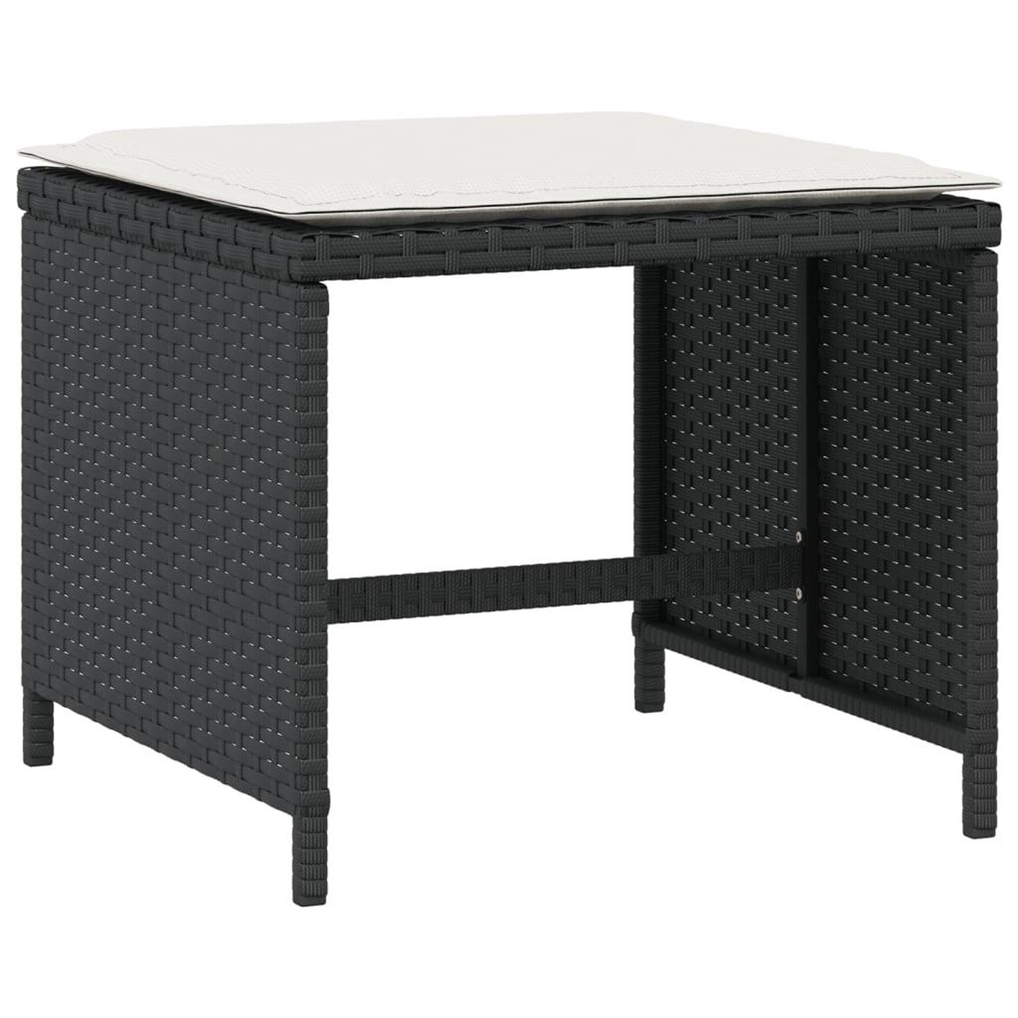Voir la diapositive 4 : VIDAXL Tabourets de jardin et coussins lot de 4 noir 41x41x36 cm rotin