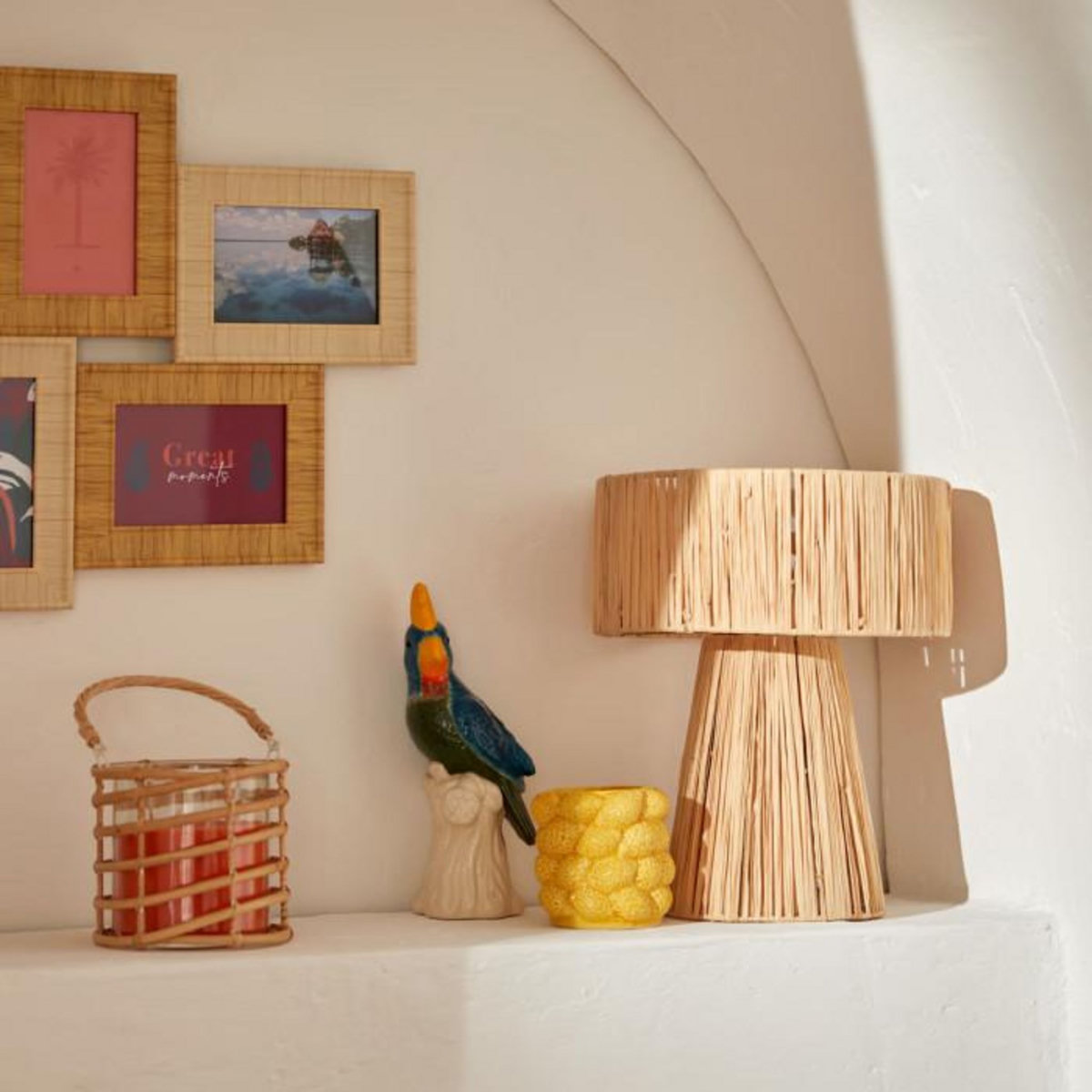 ATMOSPHERA Statuette Oiseau en Céramique  Yucatan  25cm Multicolore