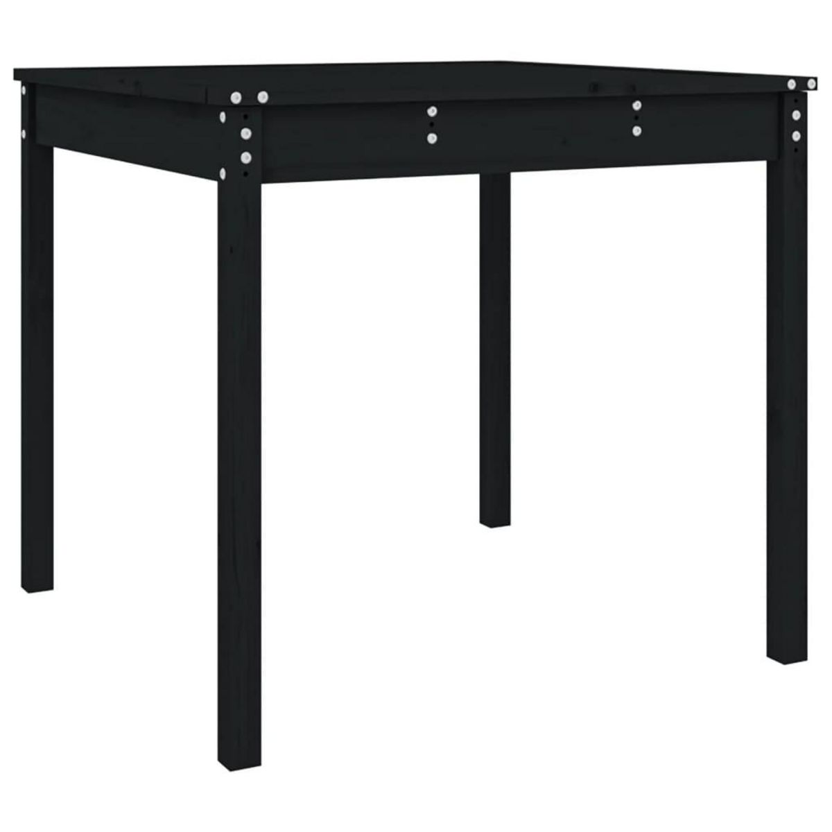 VIDAXL Table de jardin noir 82,5x82,5x76 cm bois massif de pin