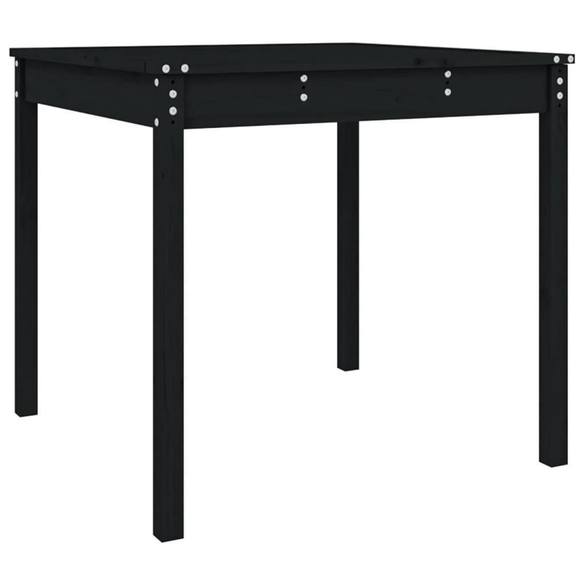 VIDAXL Table de jardin noir 82,5x82,5x76 cm bois massif de pin