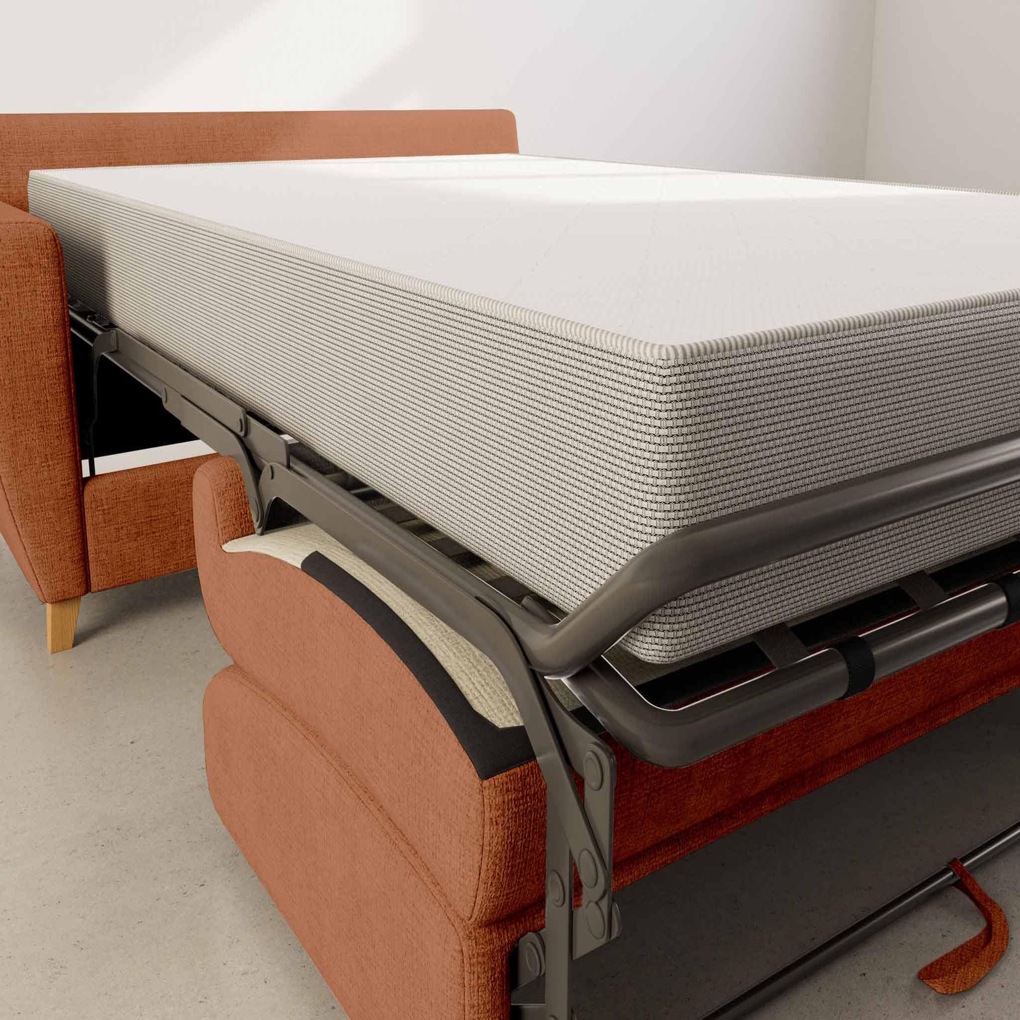 Voir la diapositive 3 : BEST MOBILIER Thibault - canapé lit 3 places convertible express couchage quotidien 140 cm matelas 18 cm en velours texturé