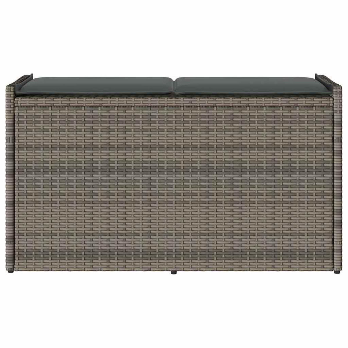 VIDAXL Banc de rangement exterieur coussin gris 100 cm resine tressee