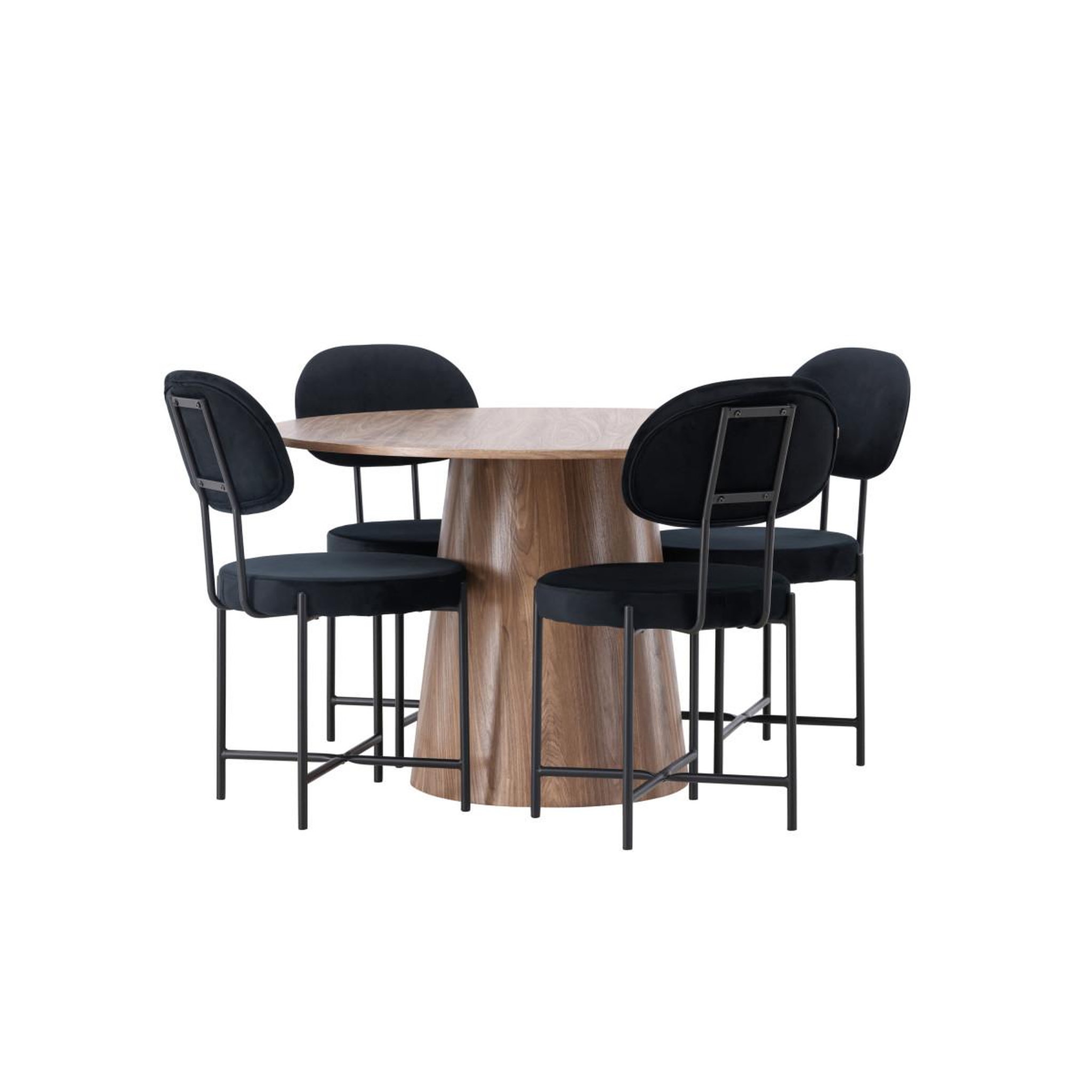 Voir la diapositive 3 : Paris Prix Ensemble table à manger & 4 chaises  lanzo & stella  120cm noir & marron