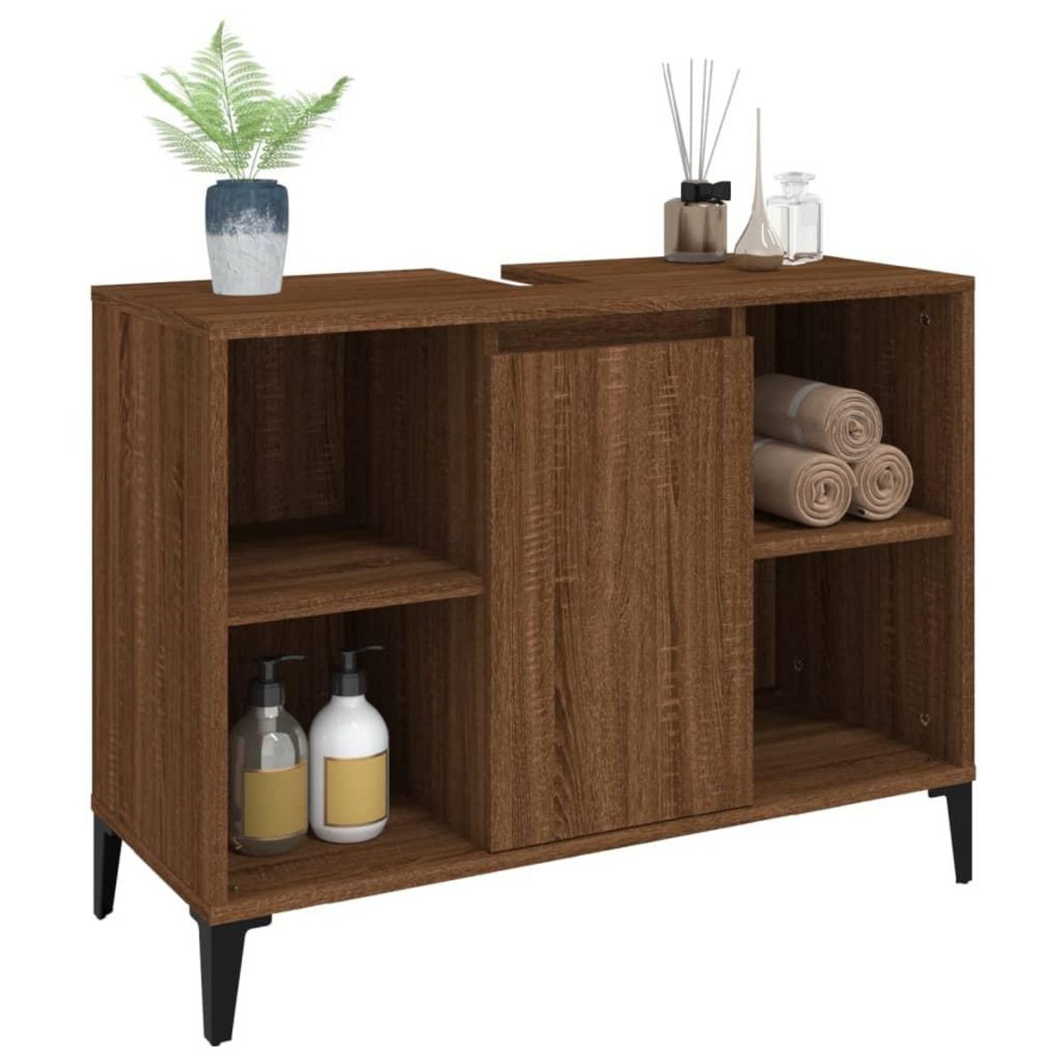 VIDAXL Meuble d'evier chene marron 80x33x60 cm bois d'ingenierie