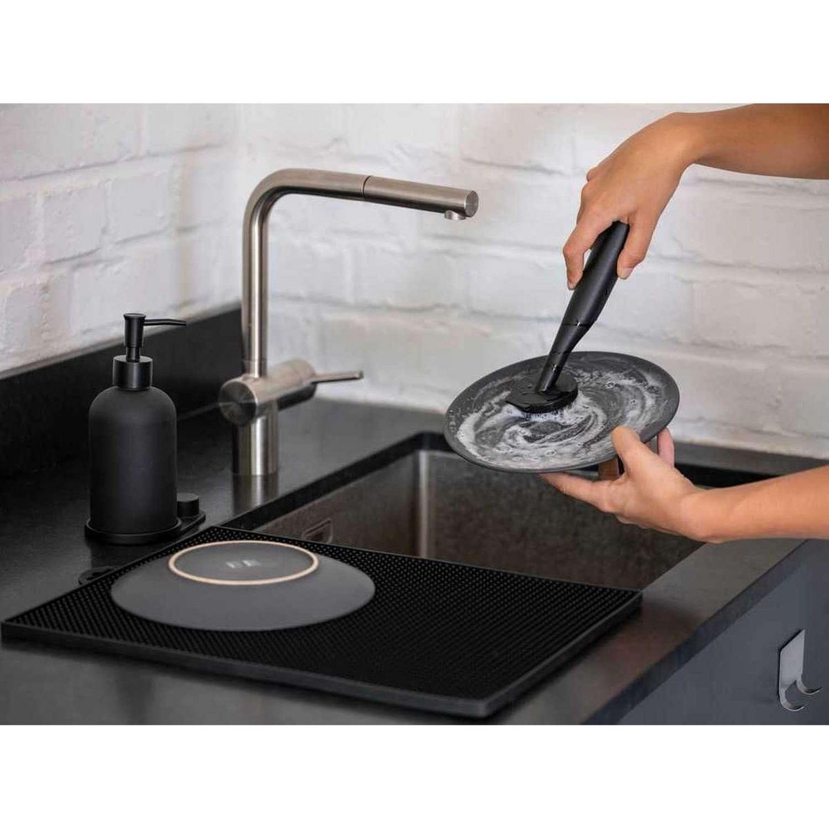 Wenko Set d'accessoires vaisselle 3 pièces - Noir