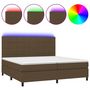 Voir la diapositive 1 : VIDAXL Sommier a lattes de lit matelas et LED Marron fonce 200x200 cm
