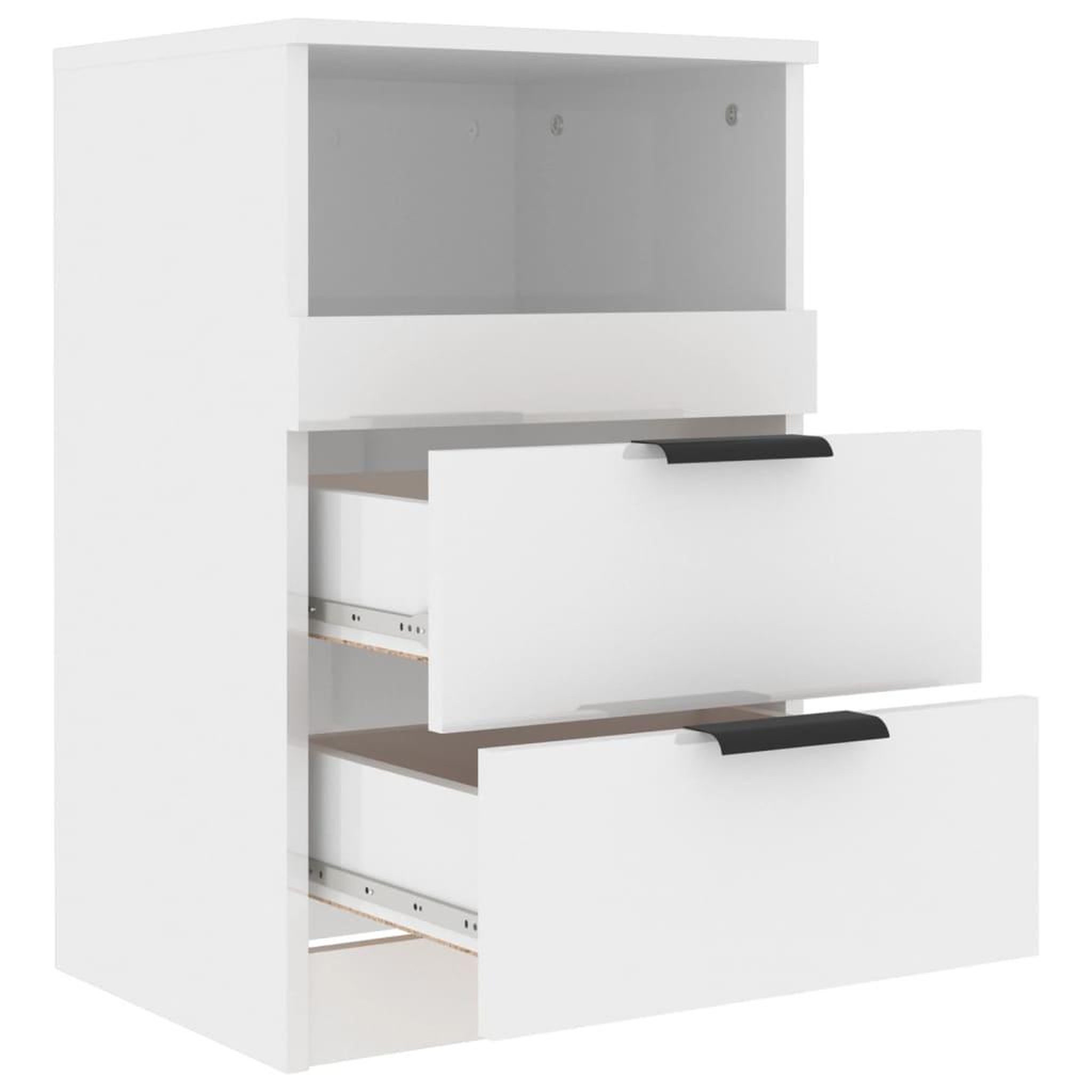 Voir la diapositive 5 : VIDAXL Table de chevet Blanc brillant Bois d'ingenierie