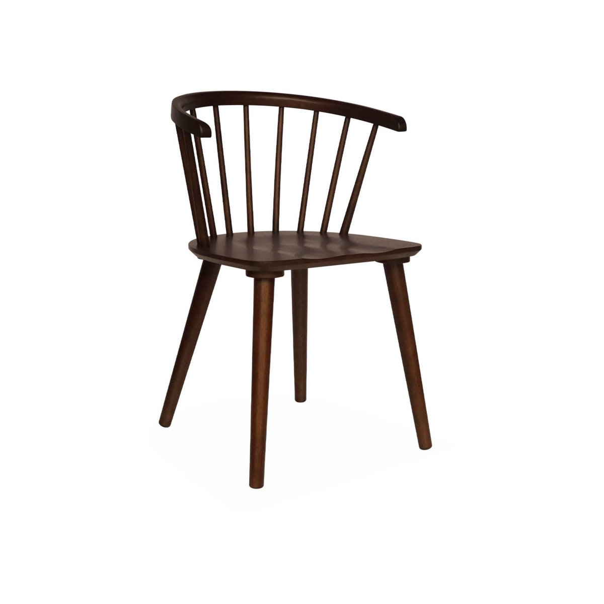 SWEEEK Lot de 4 chaises noyer à barreaux en bois et contreplaqué. Paula. L 51 x P 53 x H 75cm