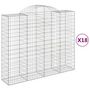 Voir la diapositive 2 : VIDAXL Paniers a gabions arques 18 pcs 200x50x160/180 cm Fer galvanise