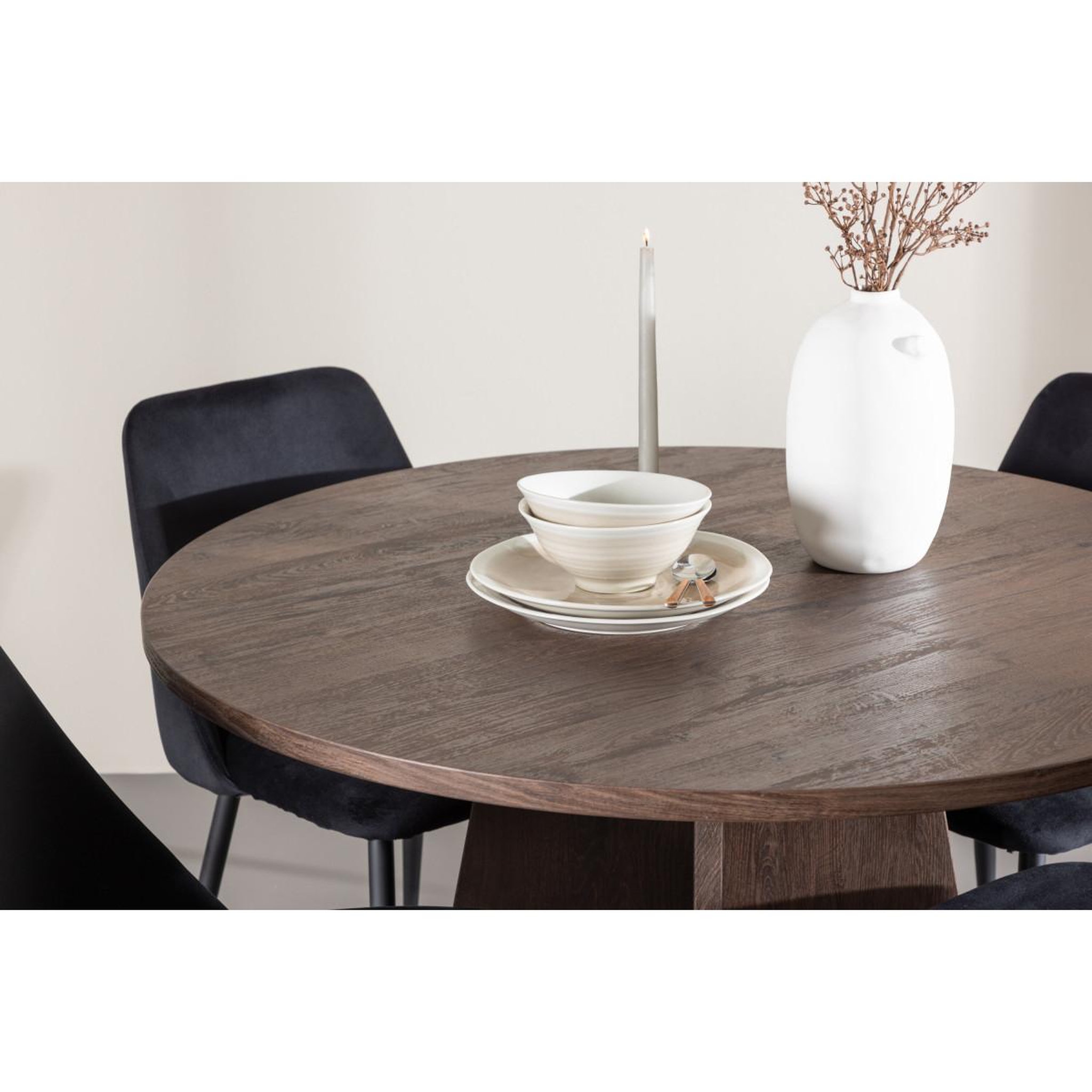Voir la diapositive 6 : Paris Prix Ensemble table à manger & 4 chaises  bootcut & night  110cm moka & noir