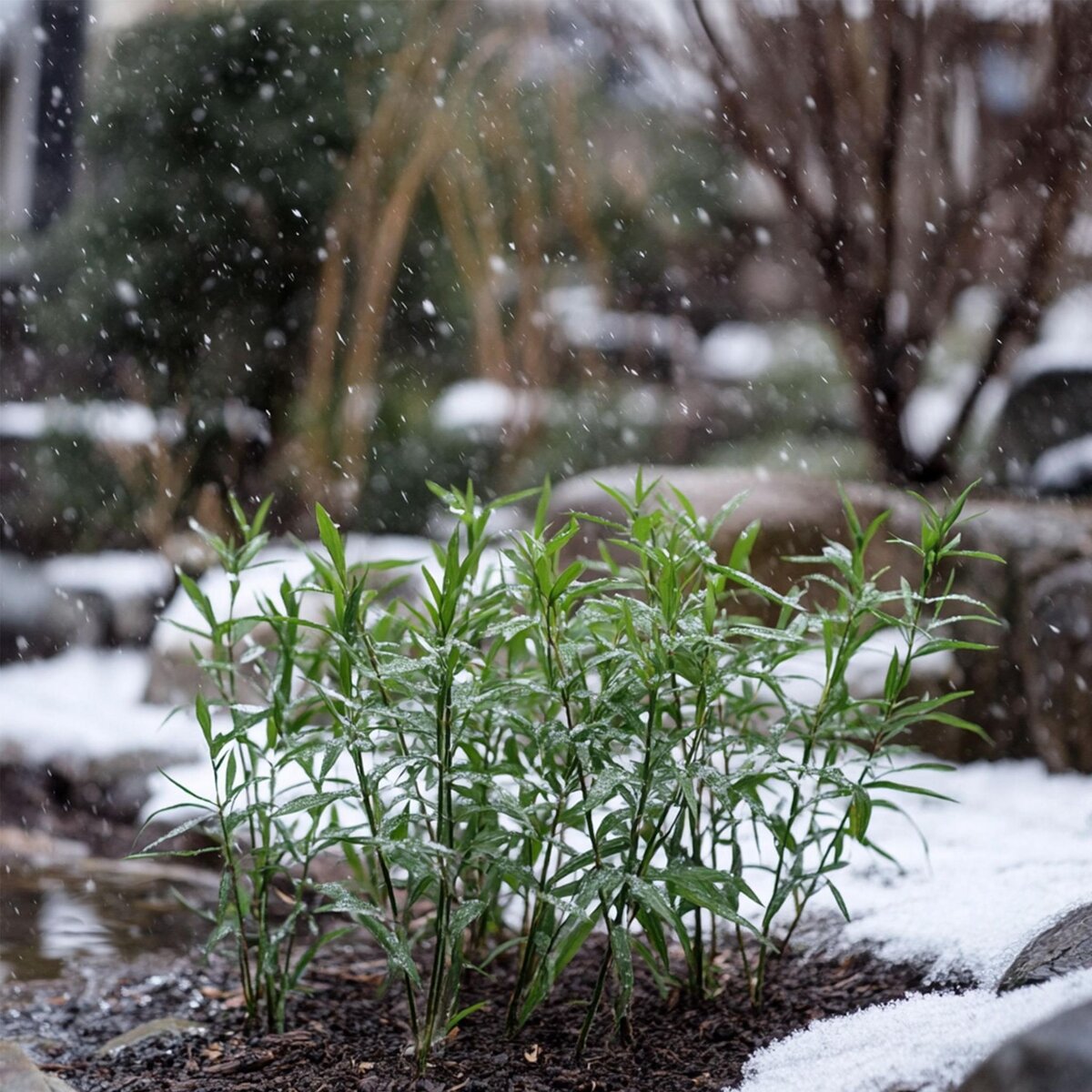 PLANT IN A BOX Bambou non-traçant - Set de 6 - Fargesia rufa - Hauteur 25-40cm - ⌀13cm