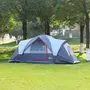 OUTSUNNY Tente de camping familiale 5-6 pers. - grande porte + 3 fenêtres - dim. 4,55L x 2,3l x 1,8H m fibre verre polyester oxford gris
