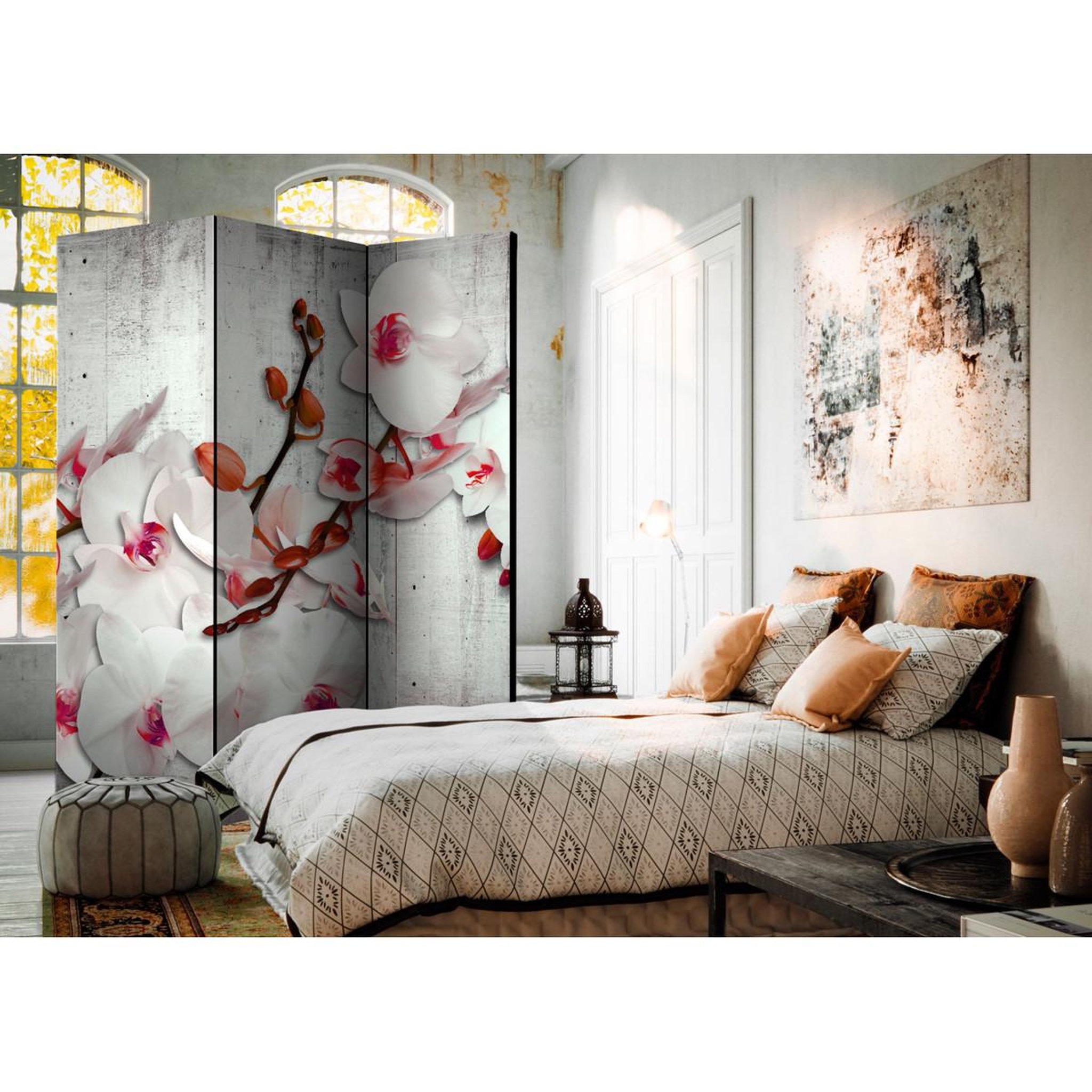 Voir la diapositive 2 : Paris Prix Paravent 3 volets  concrete orchid  135x172cm