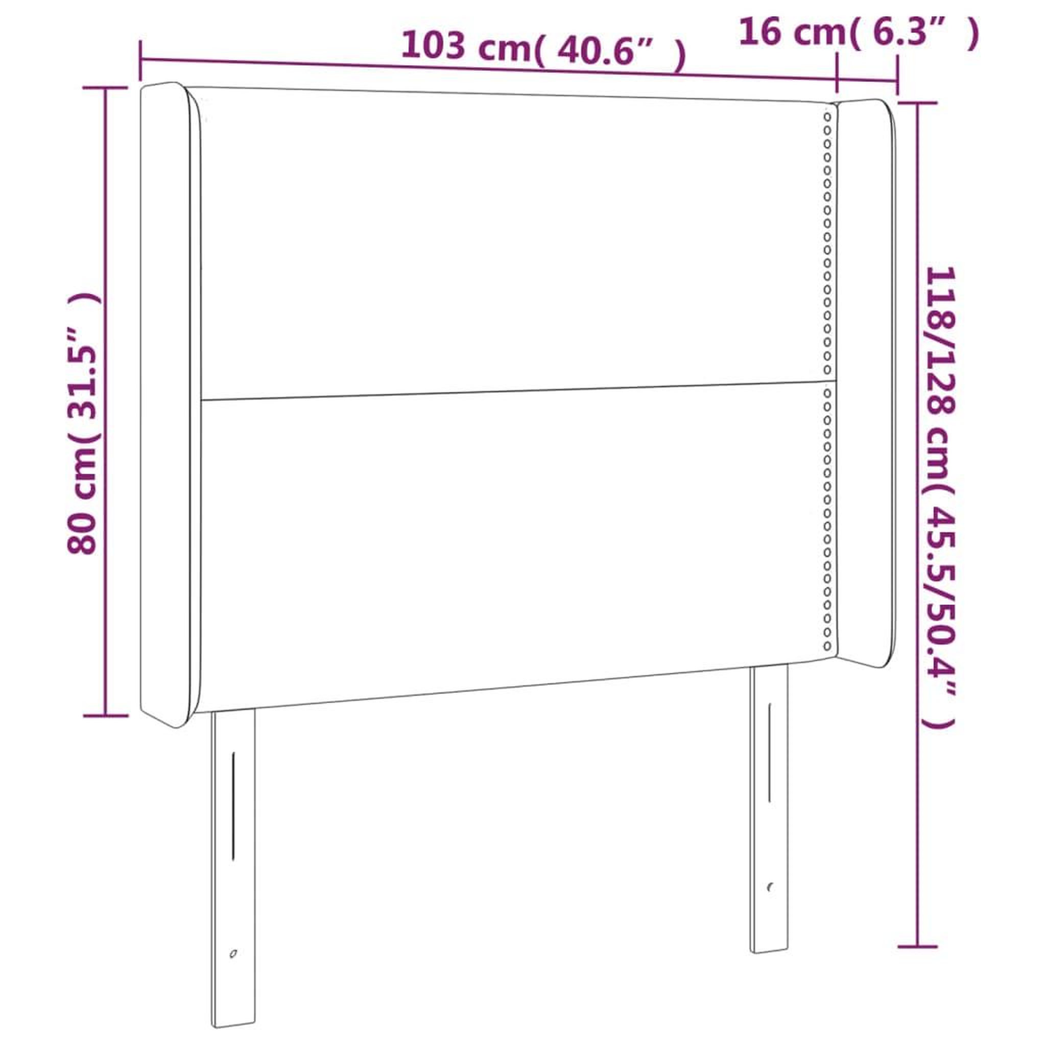 Voir la diapositive 6 : VIDAXL Tete de lit a LED Rose 103x16x118/128 cm Velours
