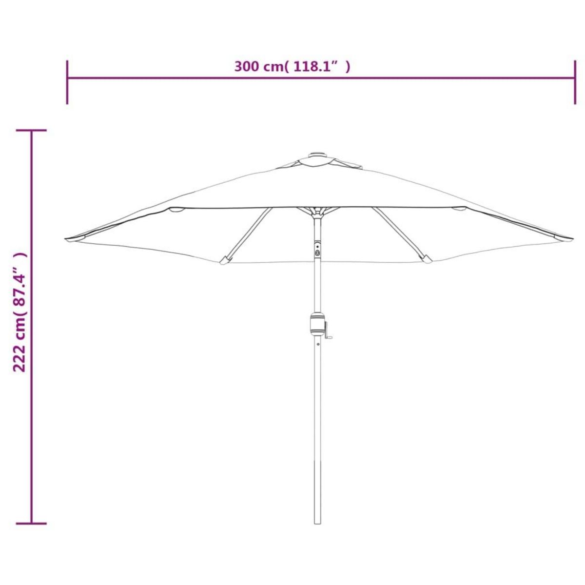 VIDAXL Parasol d'exterieur avec poteau en metal 300 cm Taupe