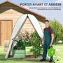 Voir la diapositive 6 : OUTSUNNY Serre tunnel de jardin 1,8 x 1,8 x 2 m - 2 portes enroulables zippées, 2 fenêtres - acier vert PE blanc