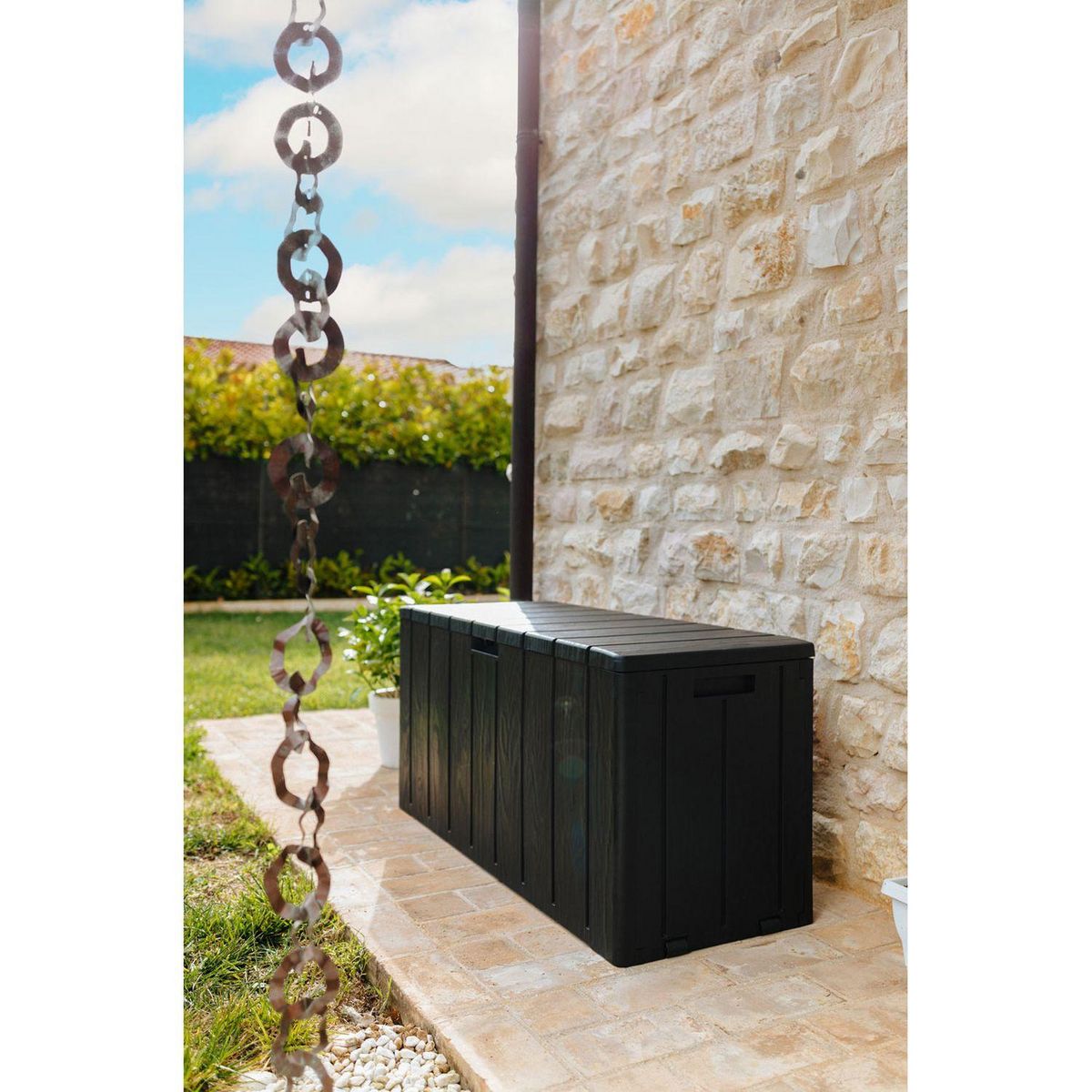 TOOMAX Coffre de rangement jardin résine - Anthracite - 270L - MULTIBOX BRAVO