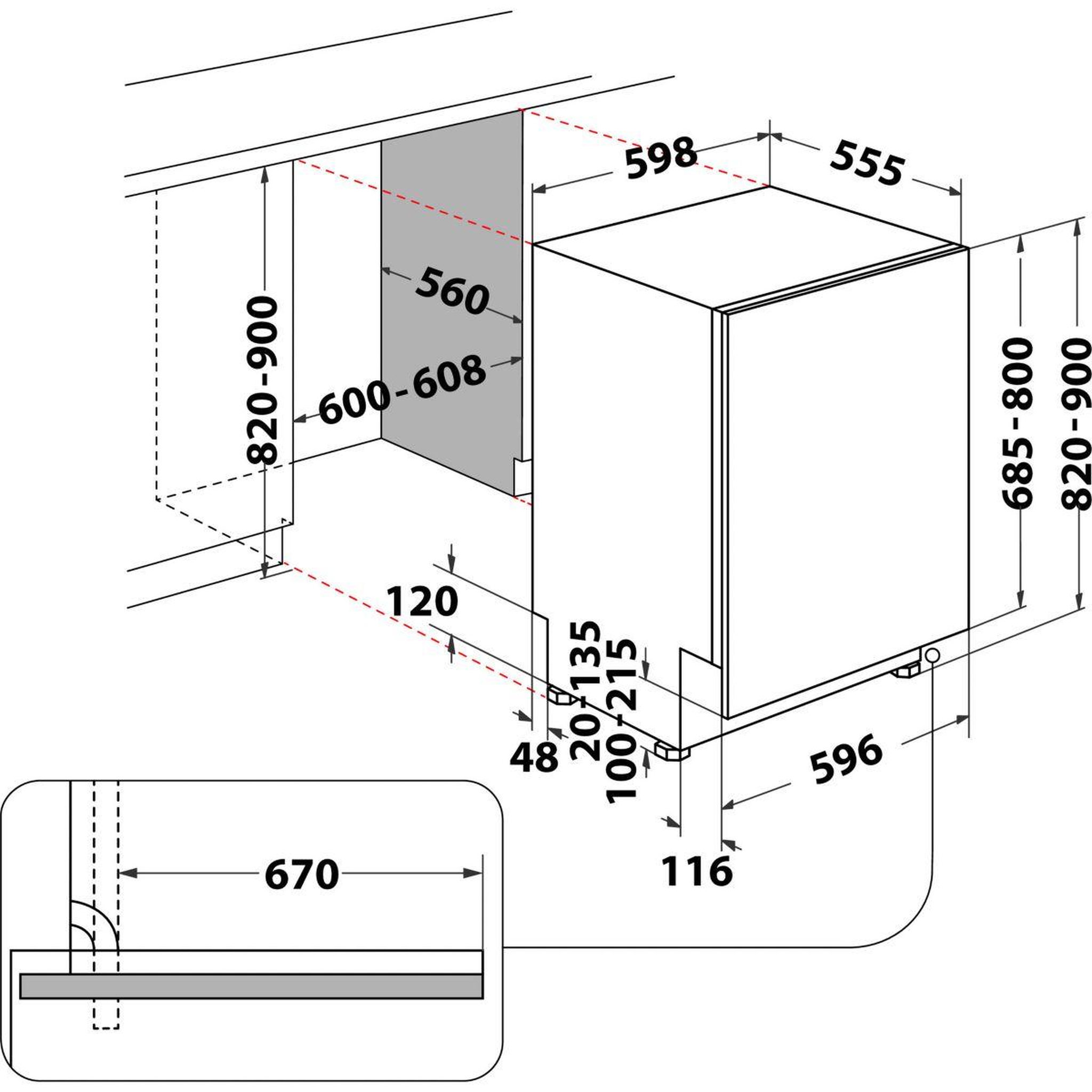 Voir la diapositive 3 : Indesit Lave vaisselle encastrable in2ic14bn7s1 sliding