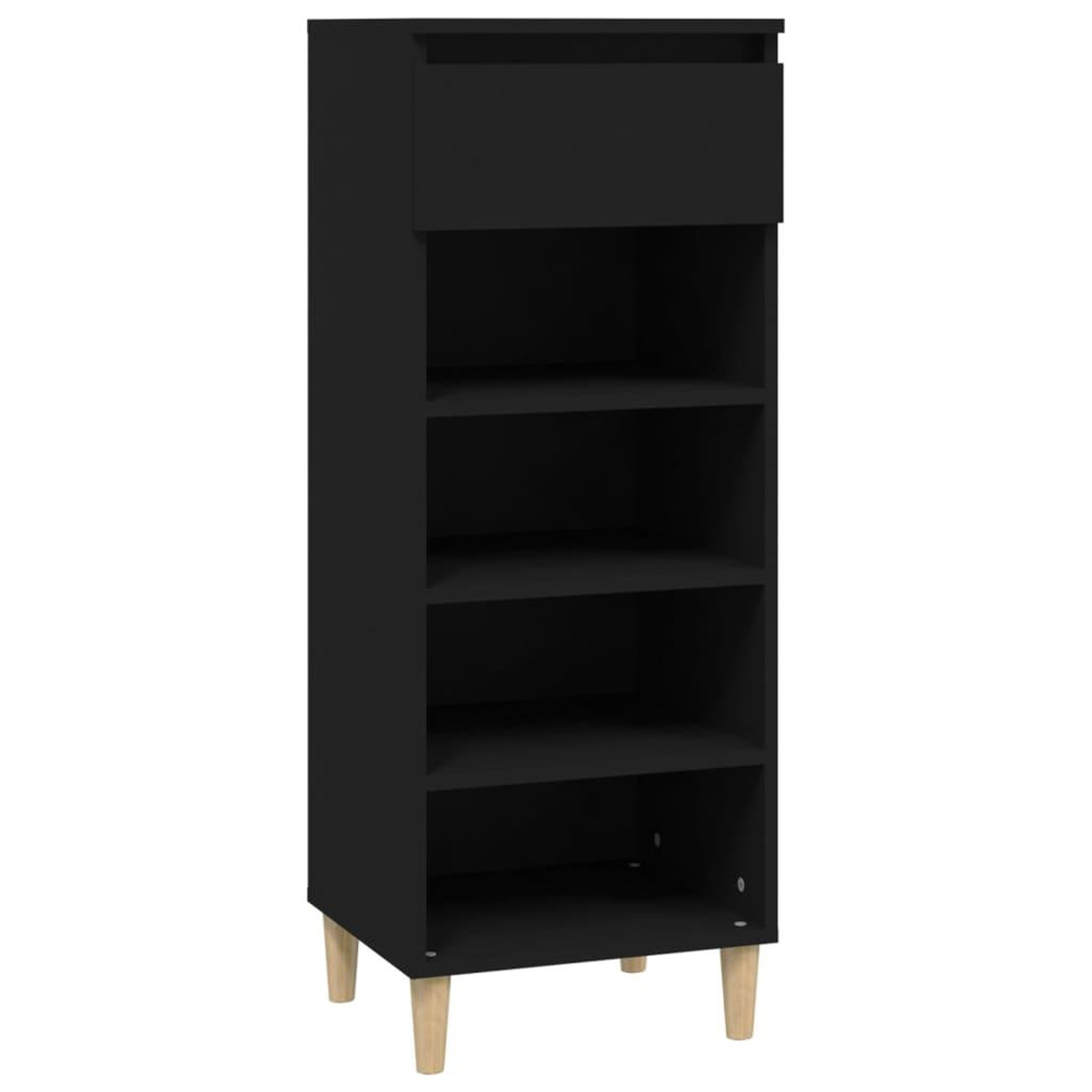Voir la diapositive 2 : VIDAXL Armoire a chaussures Noir 40x36x105 cm Bois d'ingenierie