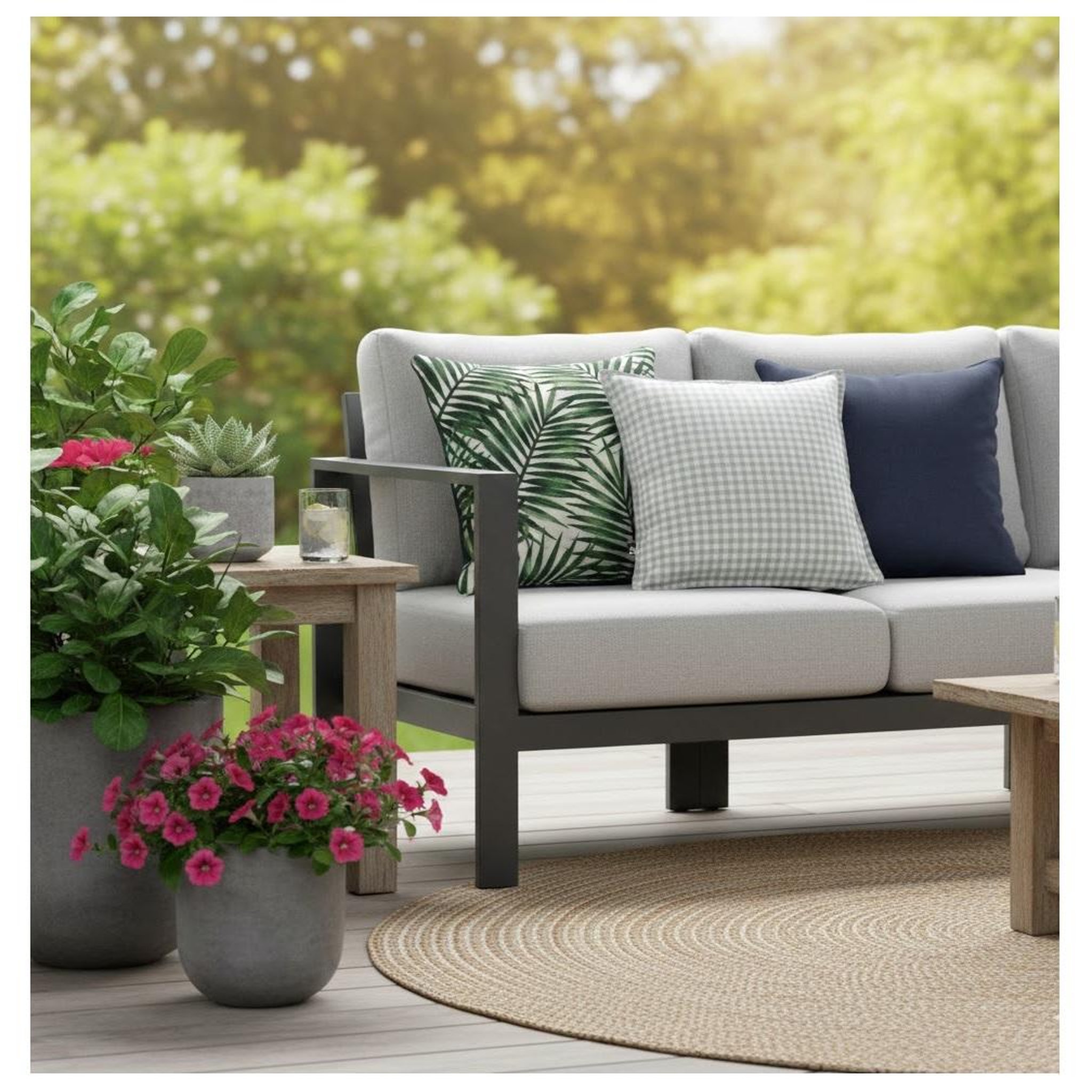 Voir la diapositive 3 : Eden Housse de coussin exterieur deperlant vickie