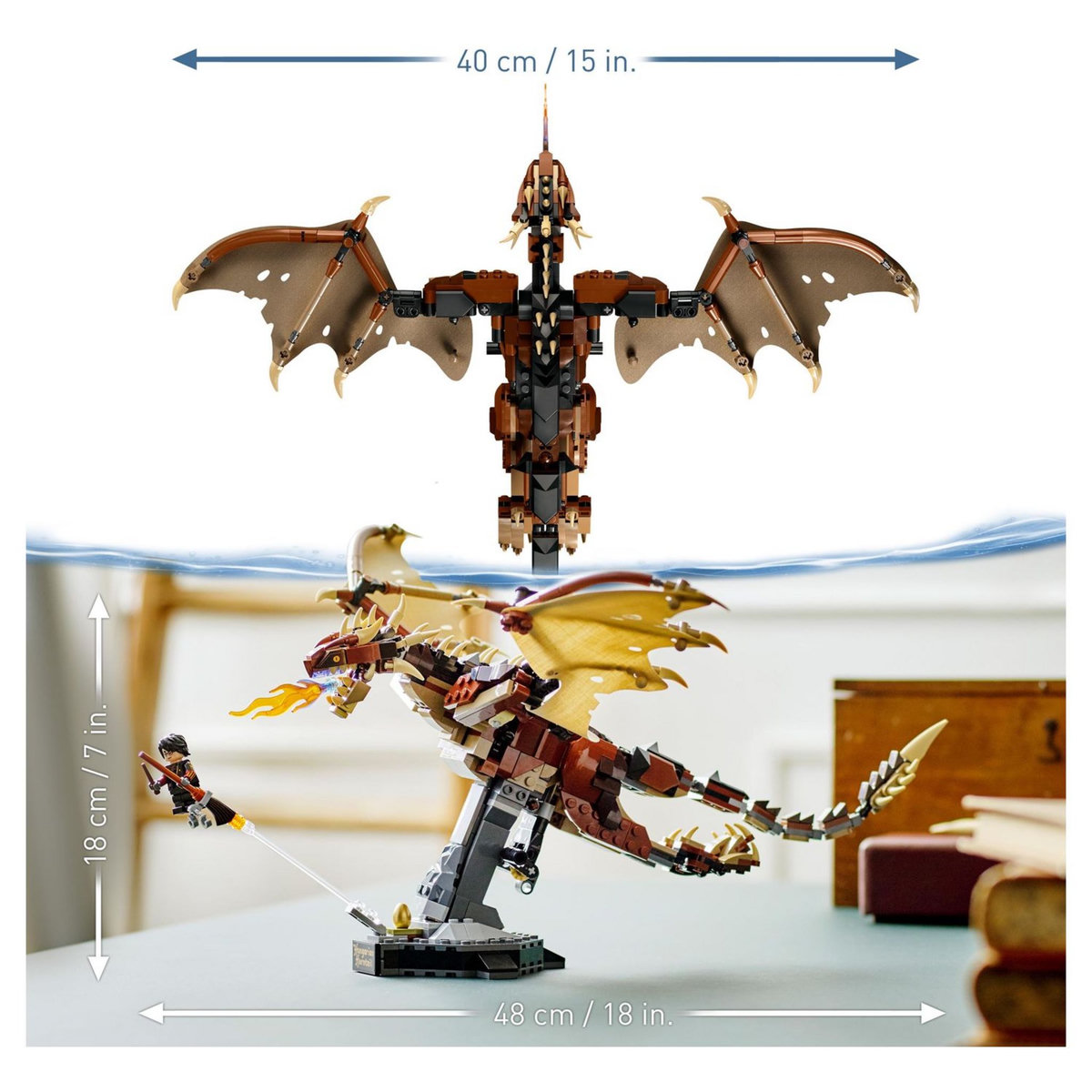 LEGO Harry Potter 76406 Le Magyar à Pointes, Jouet et Figurine de Dragon à Collectionner