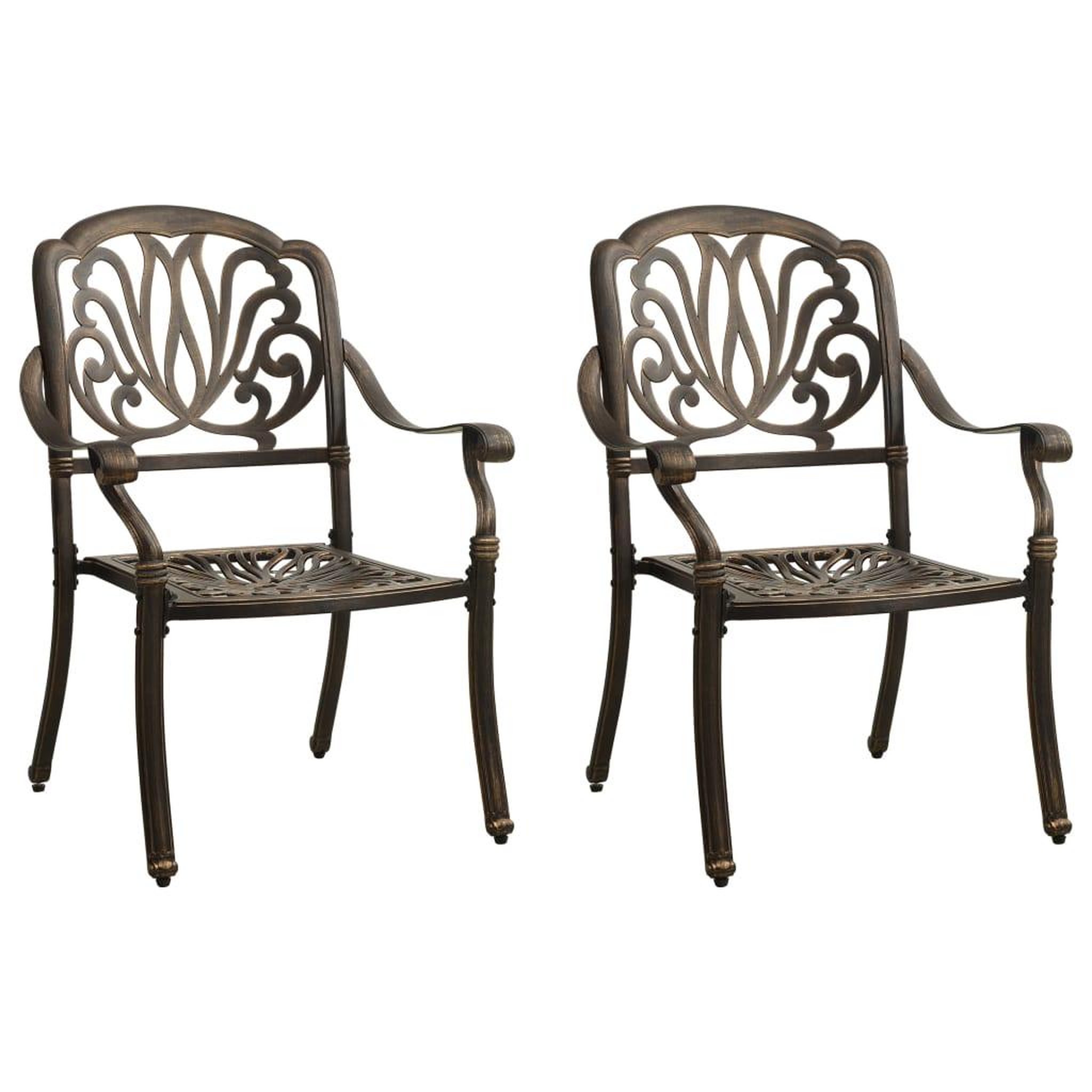 Voir la diapositive 3 : VIDAXL Ensemble de bistro 3 pcs Aluminium coule Bronze