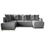 Voir la diapositive 1 : BEST MOBILIER Lena - canapé panoramique d'angle gauche 7 places - convertible avec coffre - en velours côtelé