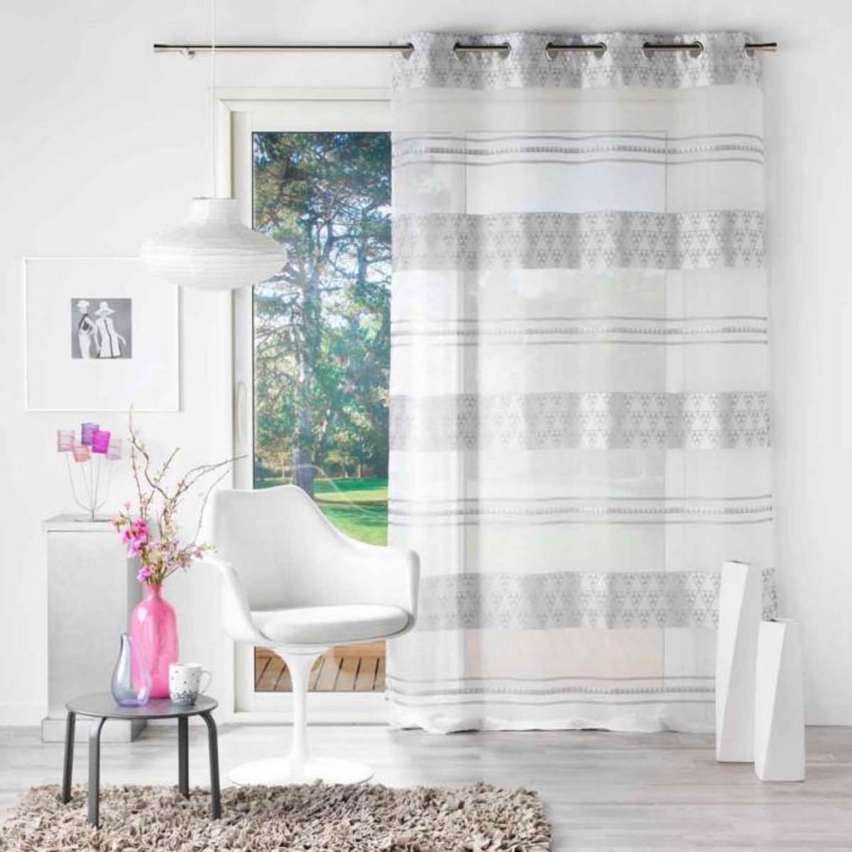 Paris Prix Rideau Voilage à Œillets  Pasadena  140x240cm Blanc