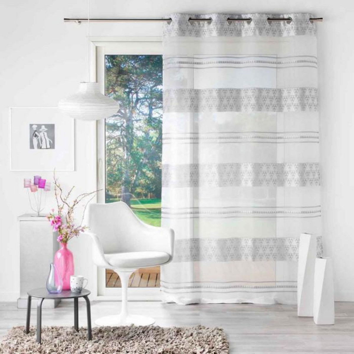 Paris Prix Rideau Voilage à Œillets  Pasadena  140x240cm Blanc