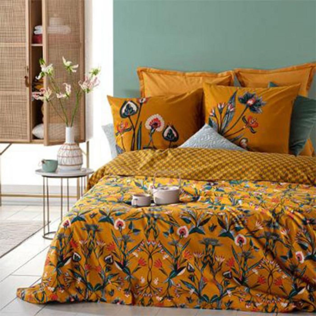 ATMOSPHERA Parure de Lit 3 Pièces  Leona  260x240cm Ocre