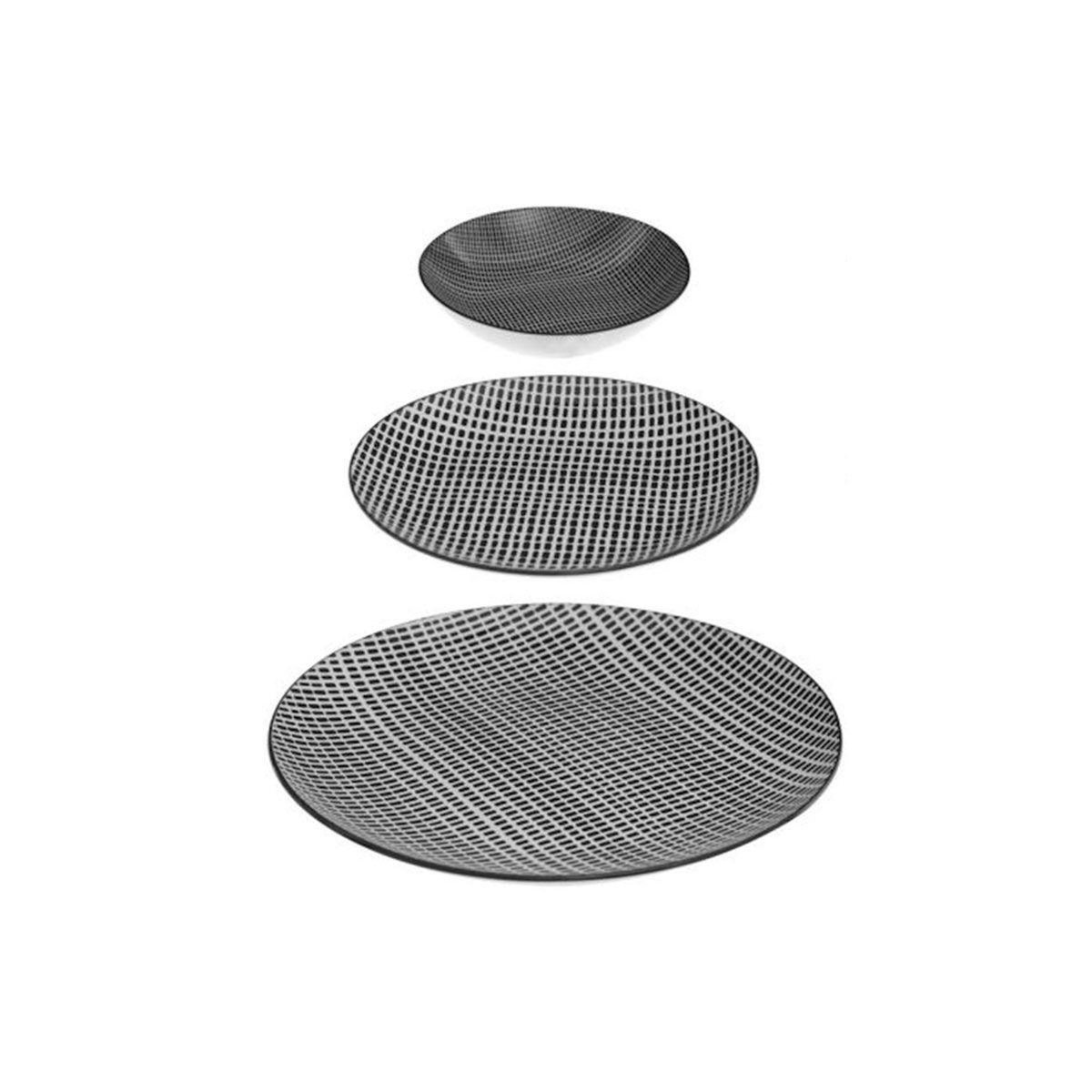 SECRET DE GOURMET Service de Table 18 Pièces  Bohemia Square  27cm Noir