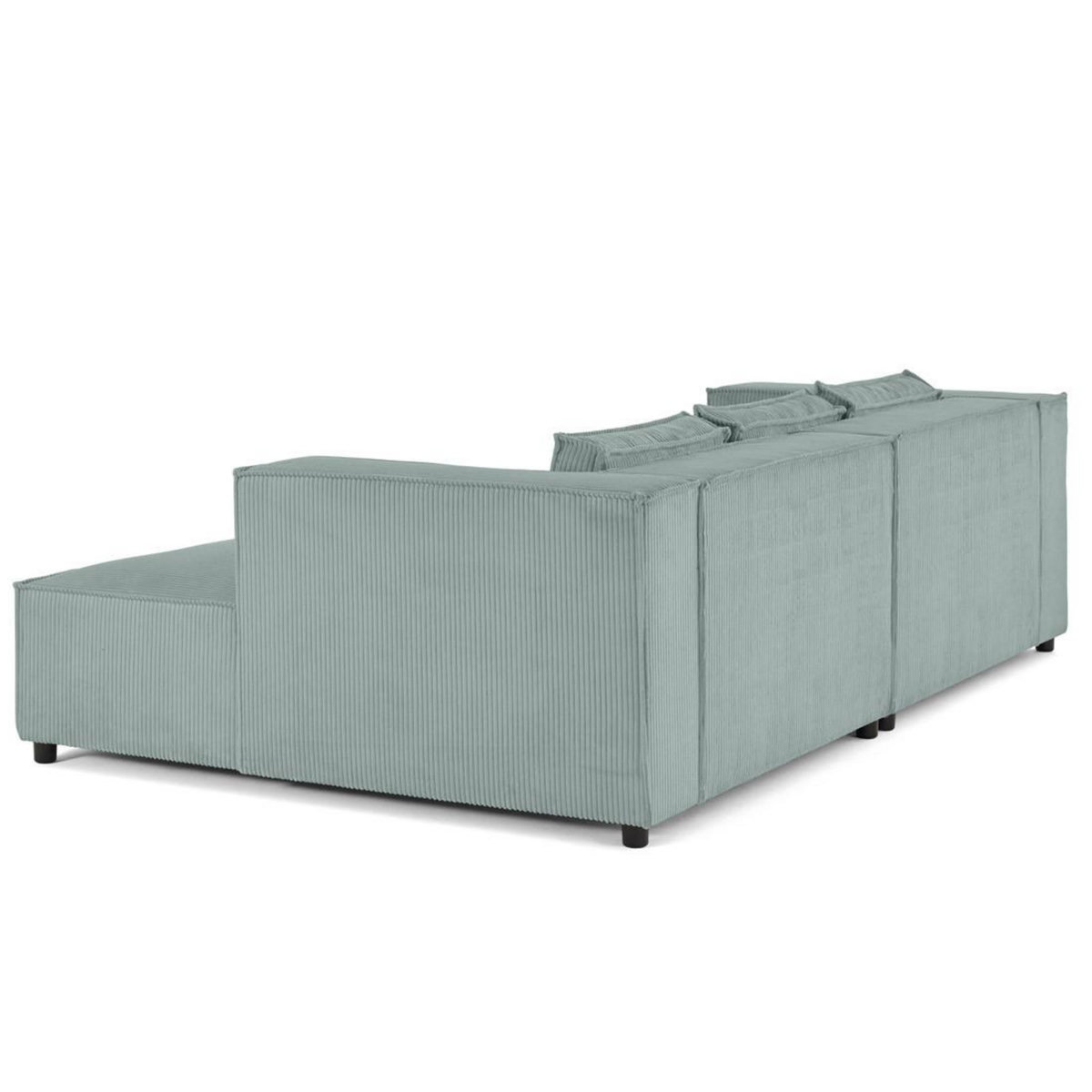 LISA DESIGN Stella - canapé droit 3 places avec double méridienne - assise profonde - en velours côtelé