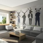 Paris Prix Papier Peint  Man Or Animal?. Coloris disponibles : Multicolore