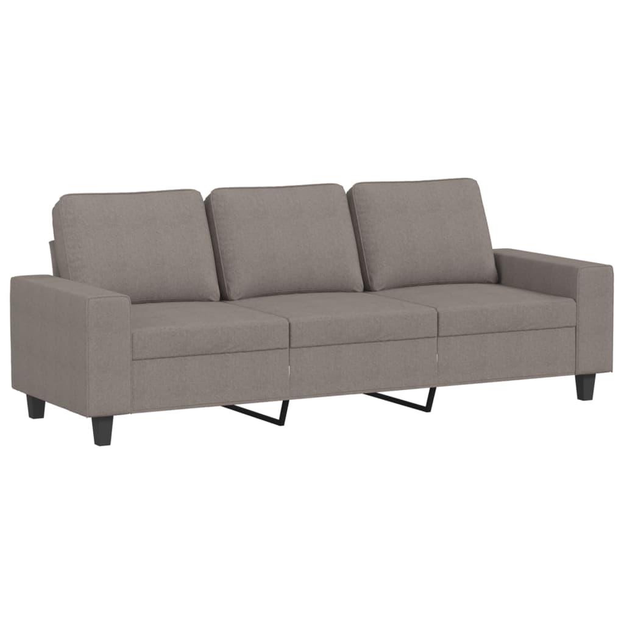 Voir la diapositive 2 : VIDAXL Canape a 3 places Taupe 180 cm Tissu