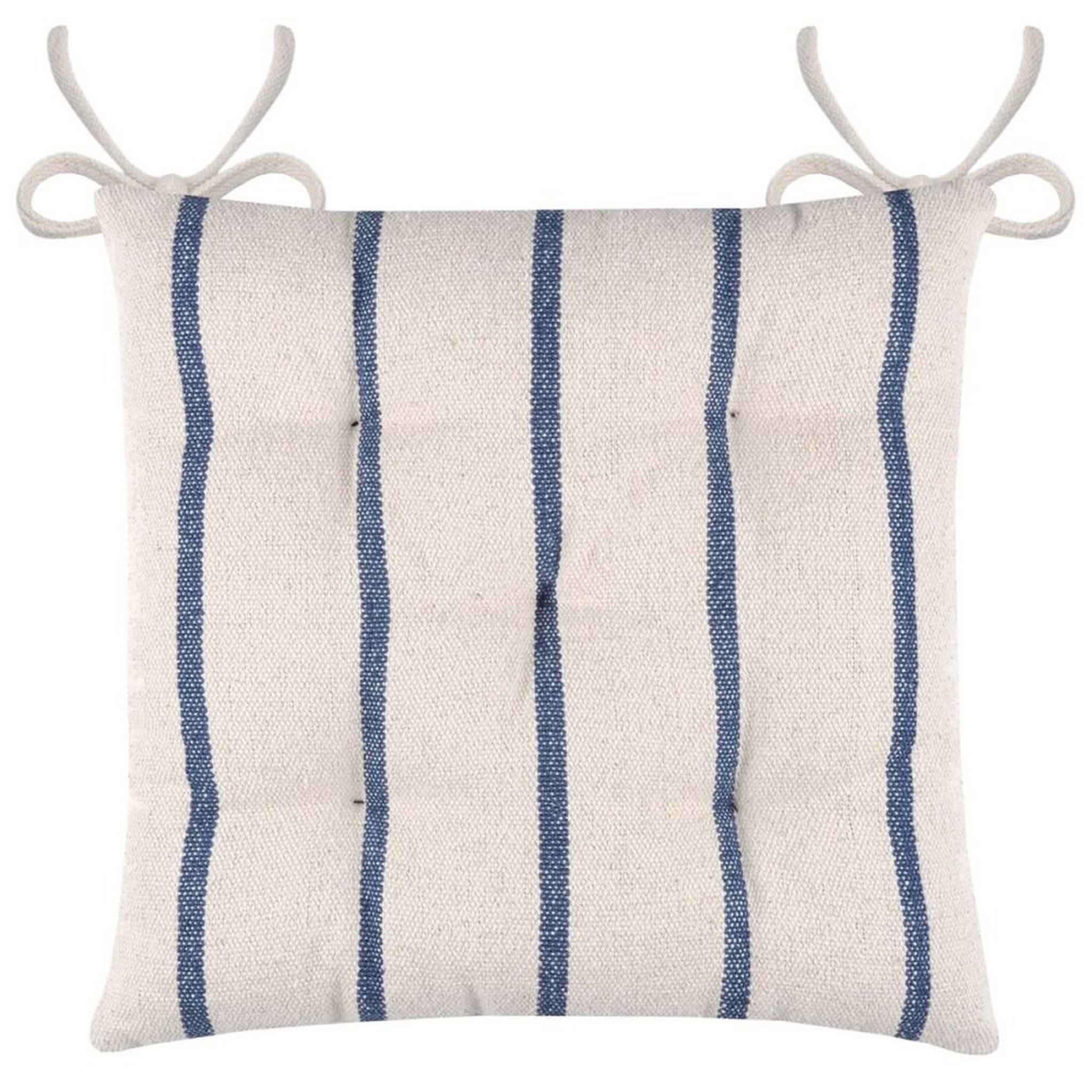 Lovely Casa Lot de 4 galettes de chaise 5 points 40x40 St Trop marine coton