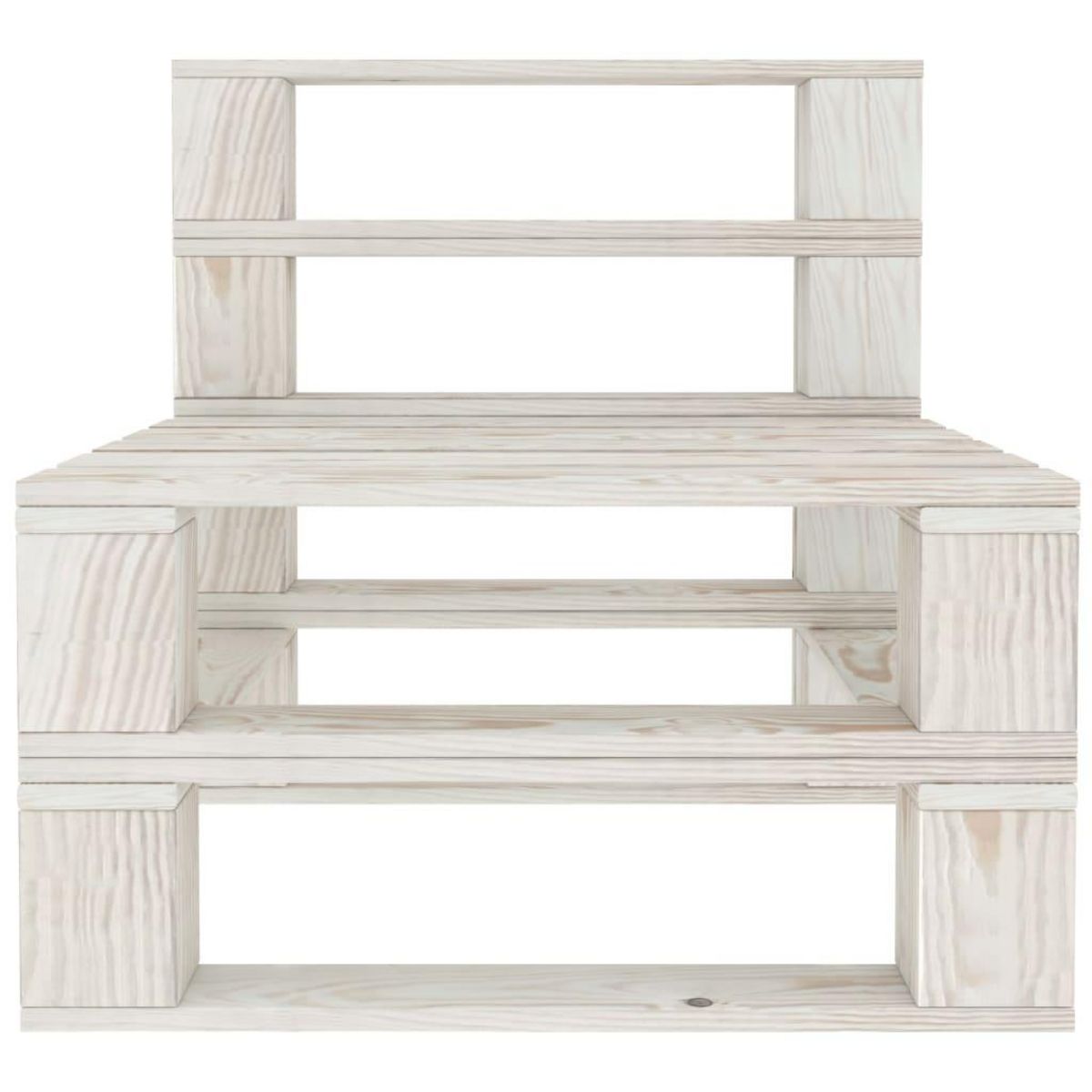VIDAXL Canape de milieu palette de jardin bois blanc