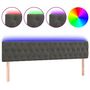 Voir la diapositive 2 : VIDAXL Tete de lit a LED Gris fonce 200x7x78/88 cm Velours