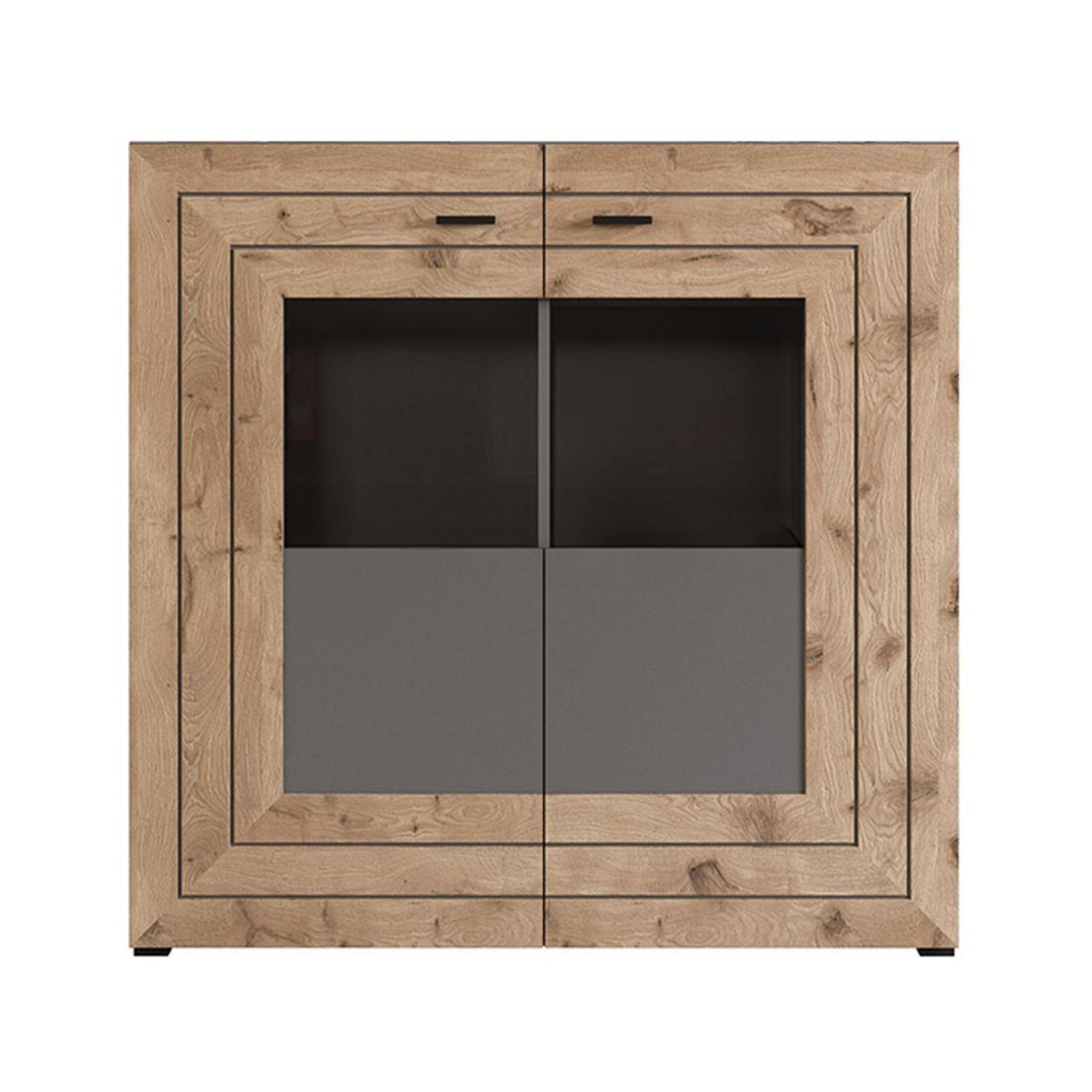 BEST MOBILIER Wexford - buffet haut - gris et effet bois - 120 cm