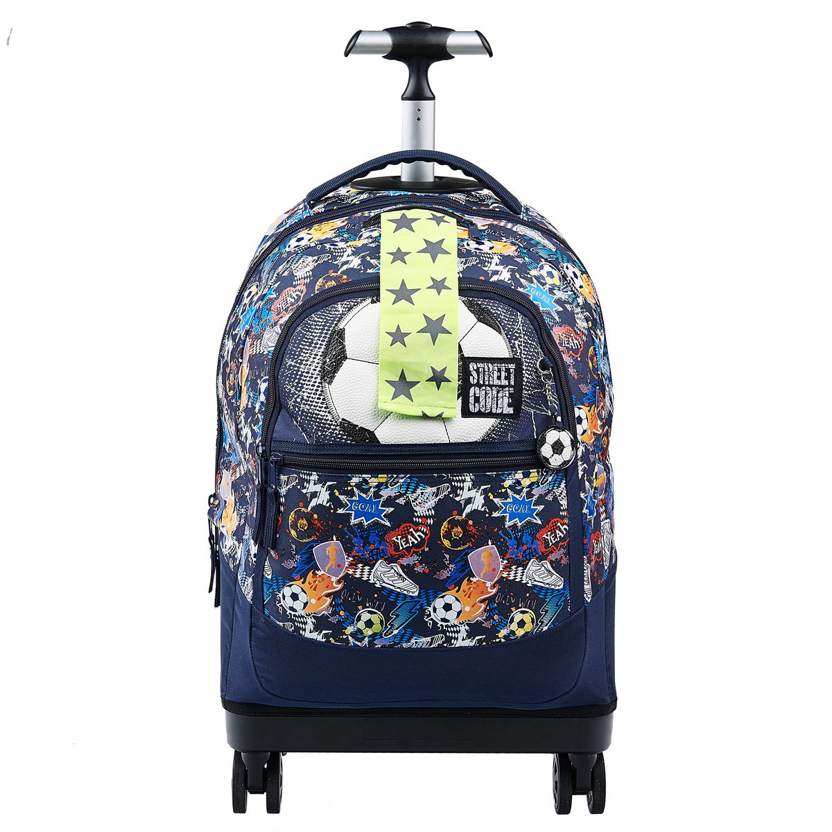 AUCHAN Sac à dos à roulettes polyester multicolore FOOTBALL STREET CODE