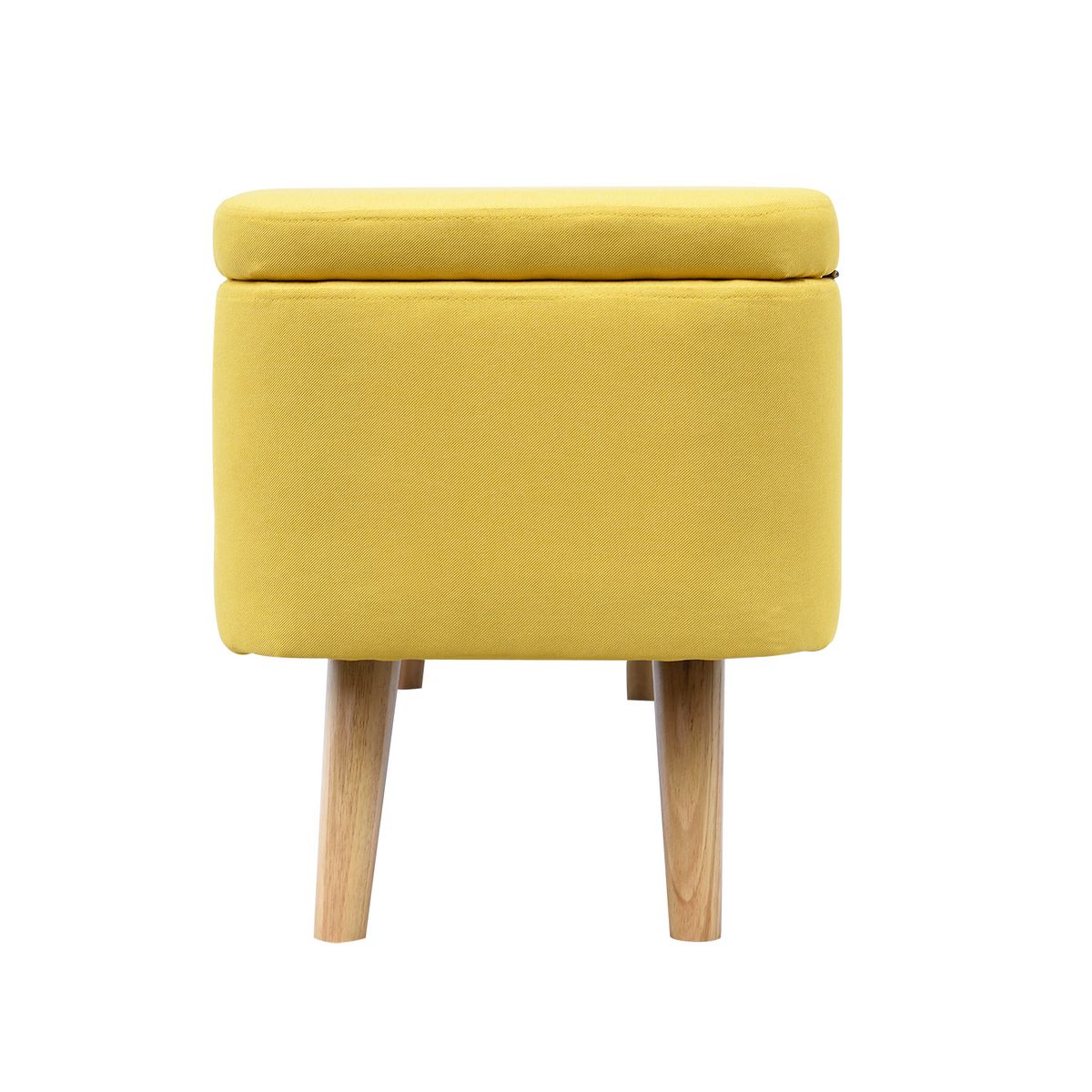 Bout de lit avec coffre en tissu  et pieds bois LAHTI