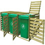Voir la diapositive 3 : VIDAXL Abri pour poubelle triple 240 L Bois impregne