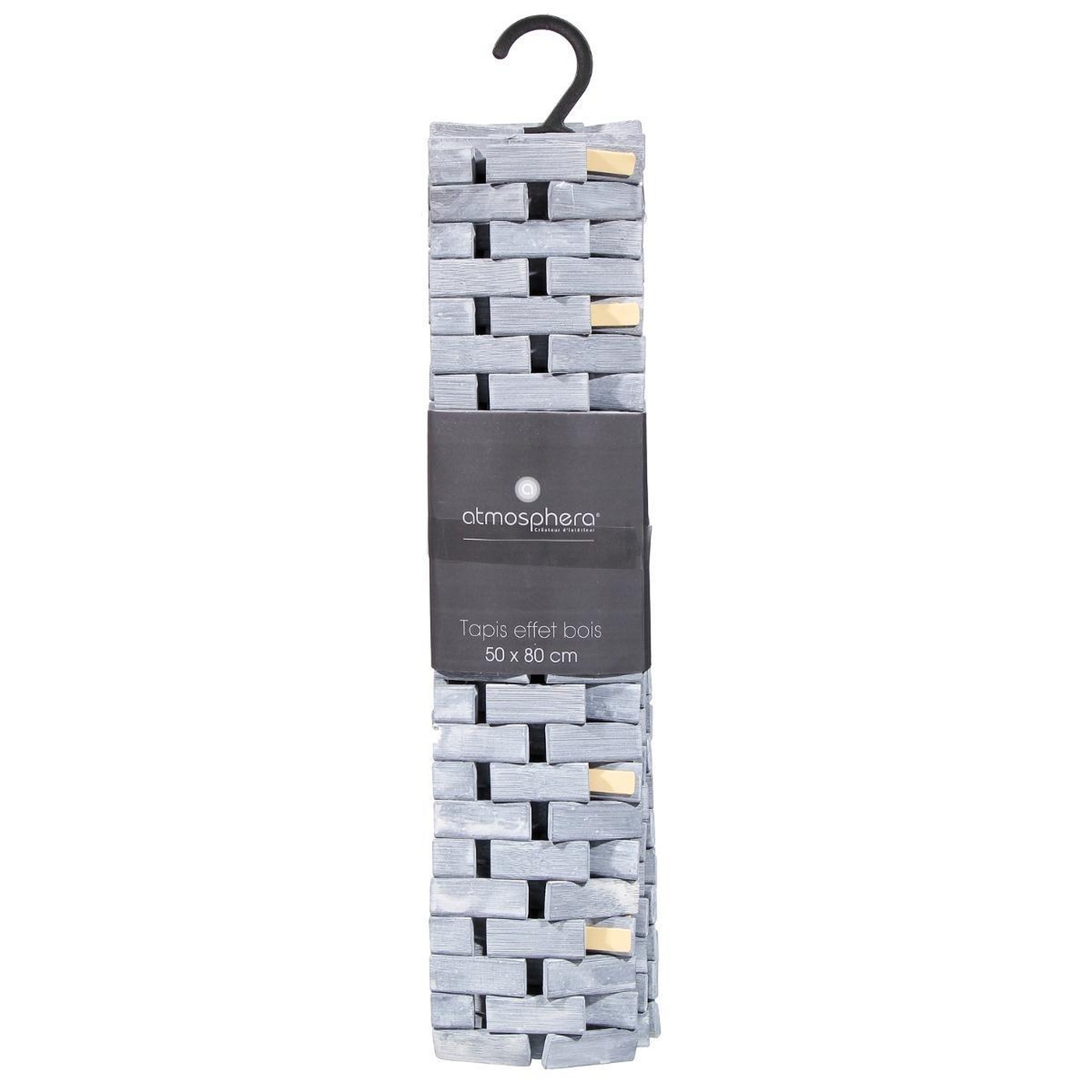 Voir la diapositive 3 : ATMOSPHERA Tapis  effet bois  50x80cm gris