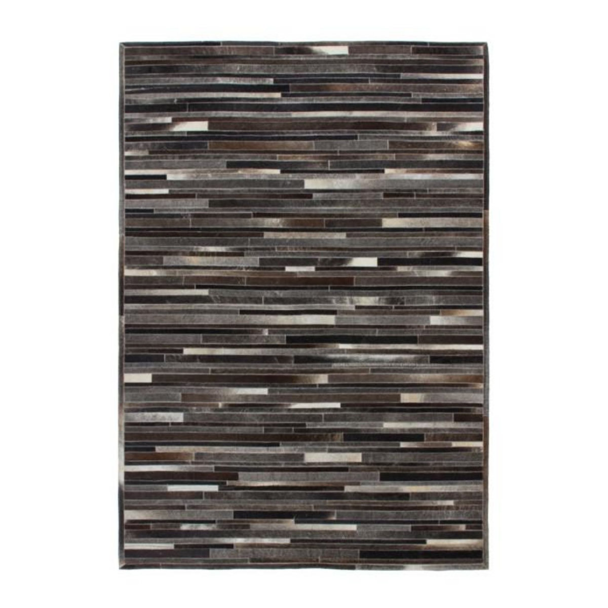 Paris Prix Tapis Tissé en Cuir Fait Main  Lavish  Gris & Marron