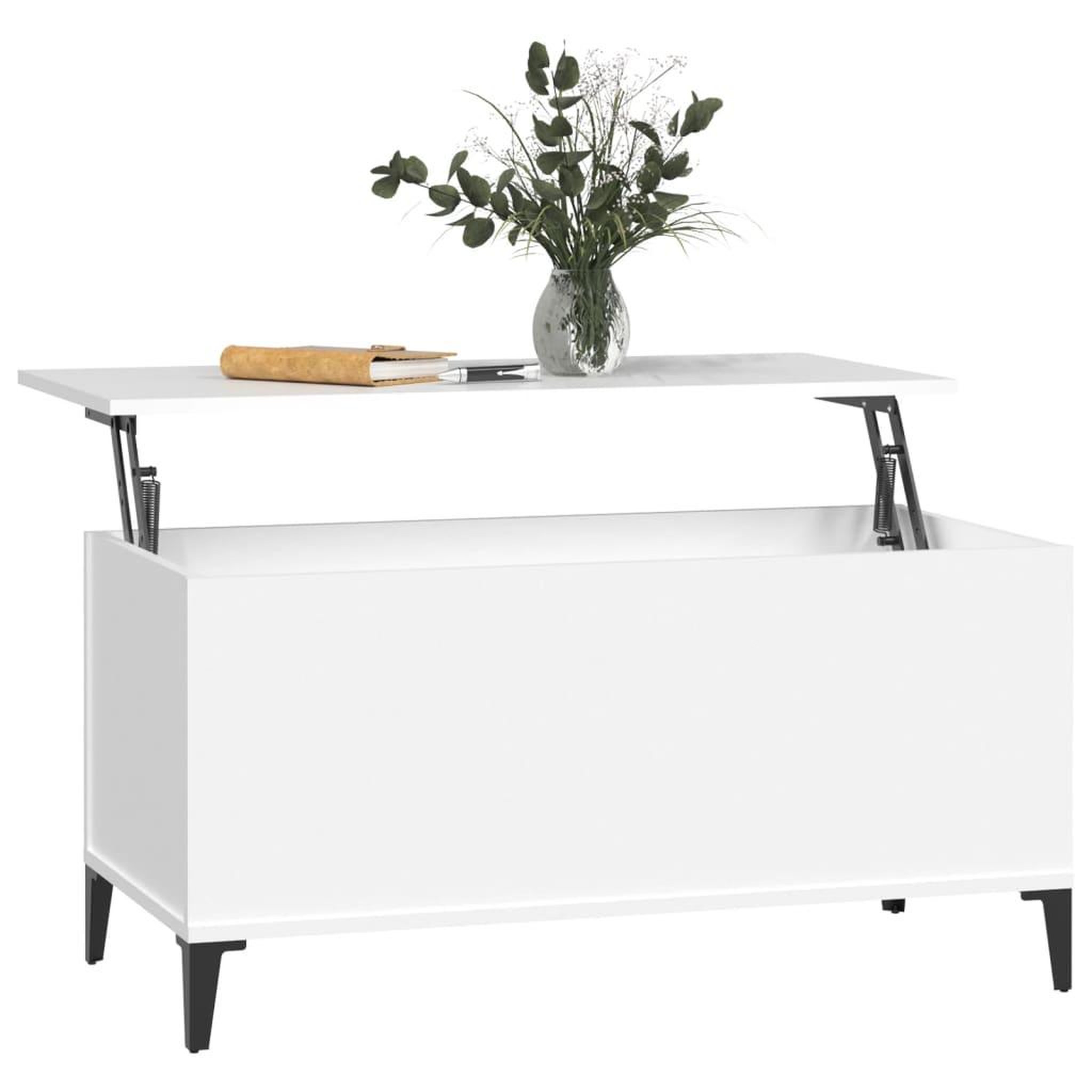 Voir la diapositive 5 : VIDAXL Table basse Blanc 90x44,5x45 cm Bois d'ingenierie